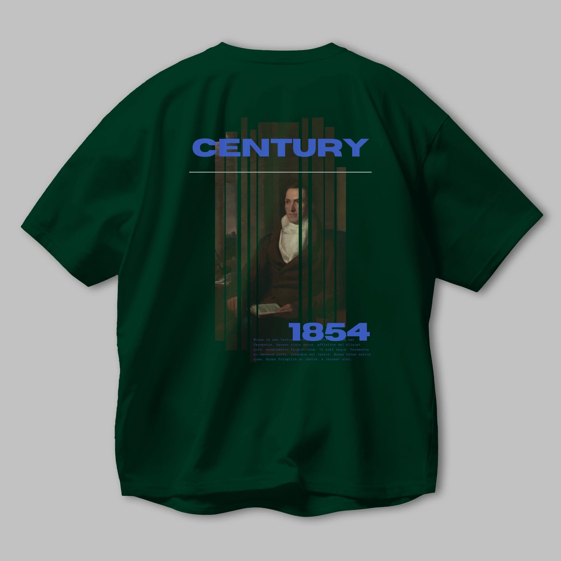 Century 1854 Yazılı Arka Baskılı Oversize t-shirt Erkek Kadın Unisex