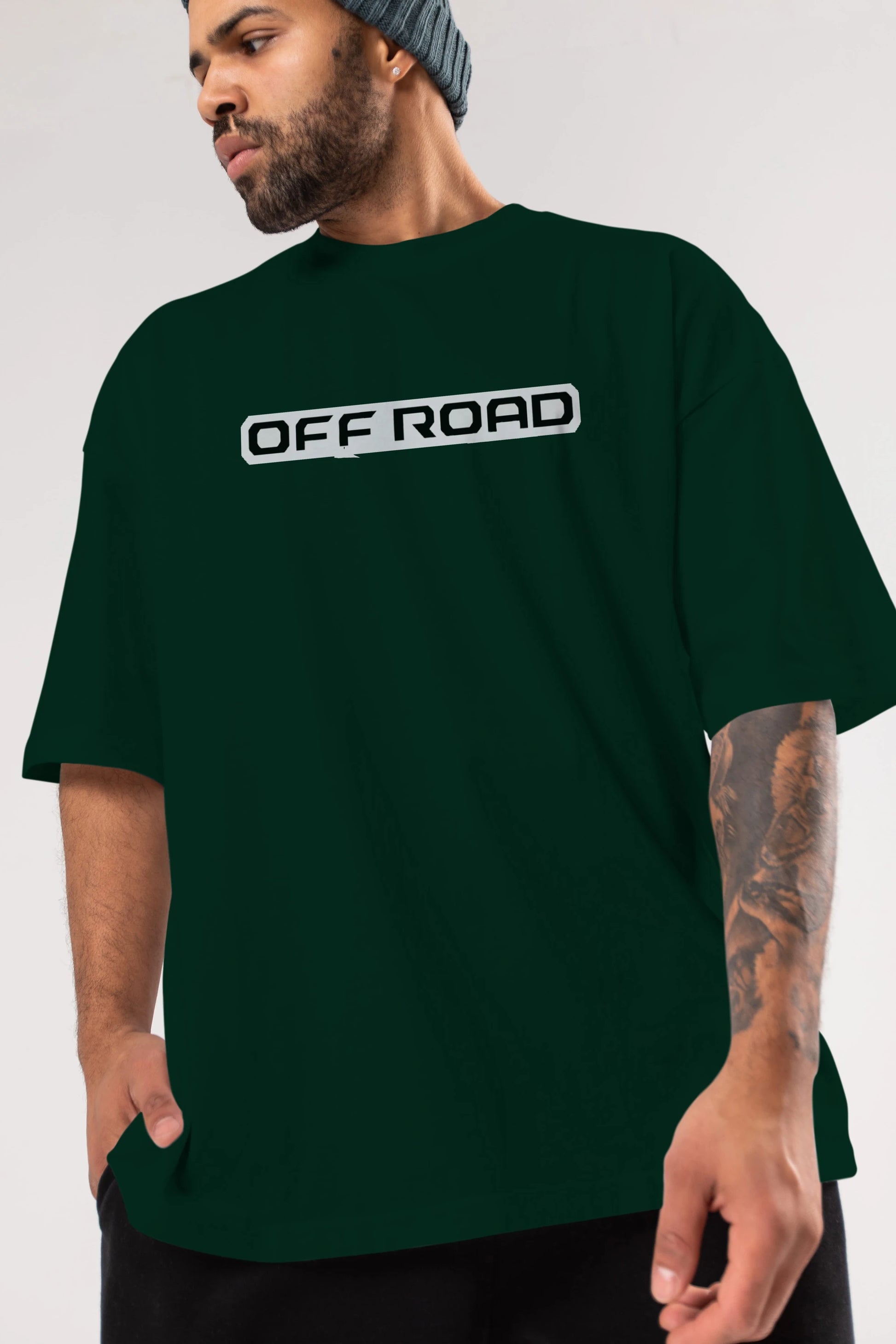 Off Road Ön Baskılı Oversize t-shirt %100 pamuk Erkek Kadın Unisex
