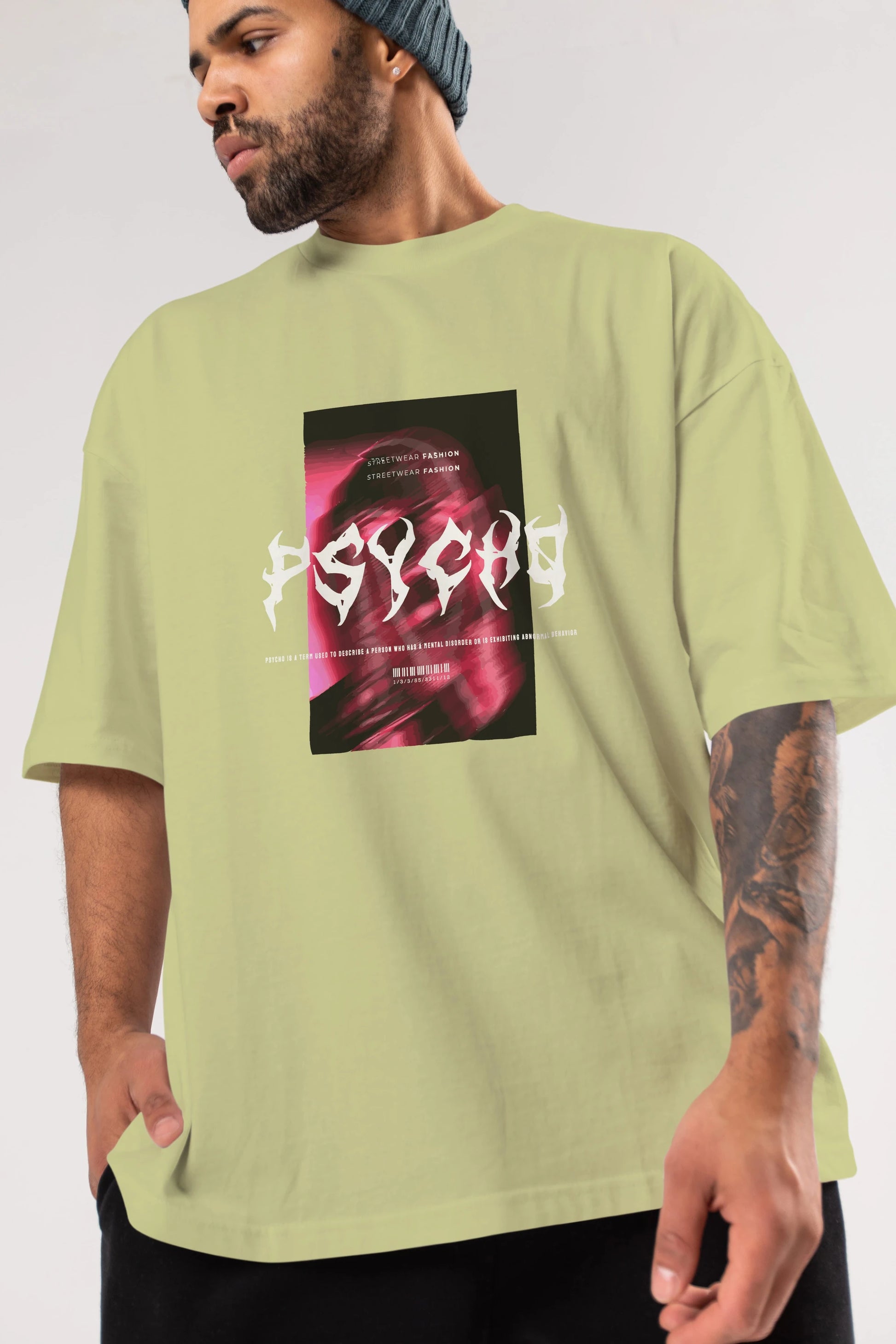 Psycho Streetwear Ön Baskılı Oversize t-shirt Erkek Kadın Unisex