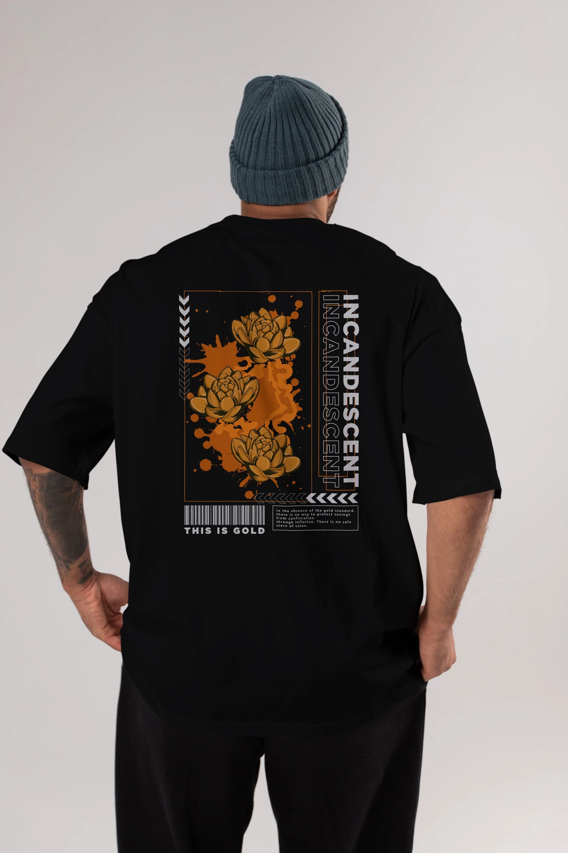 Incandescent Arka Baskılı Oversize t-shirt Erkek Kadın Unisex
