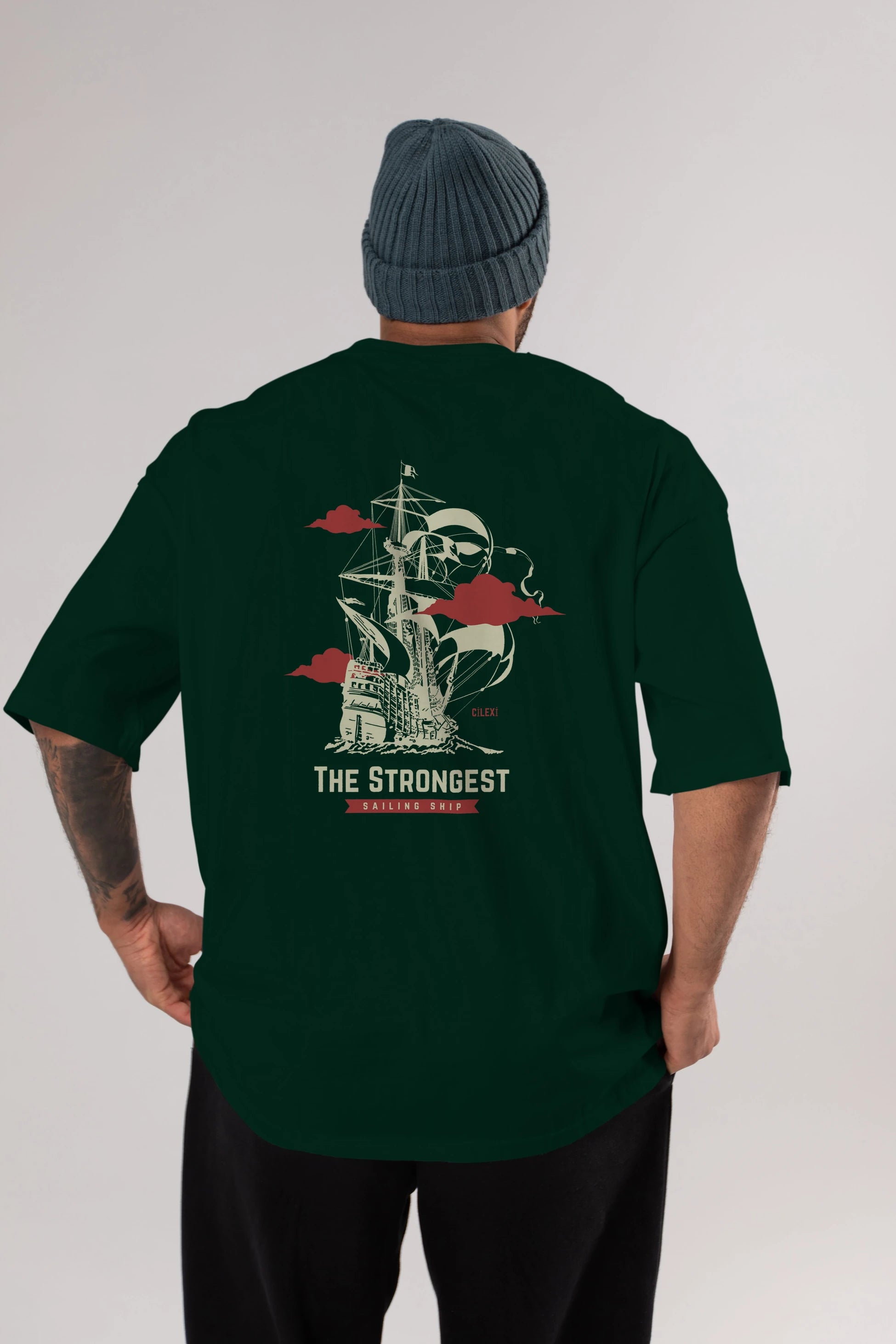 The Strongest Yazılı Arka Baskılı Oversize t-shirt Erkek Kadın Unisex