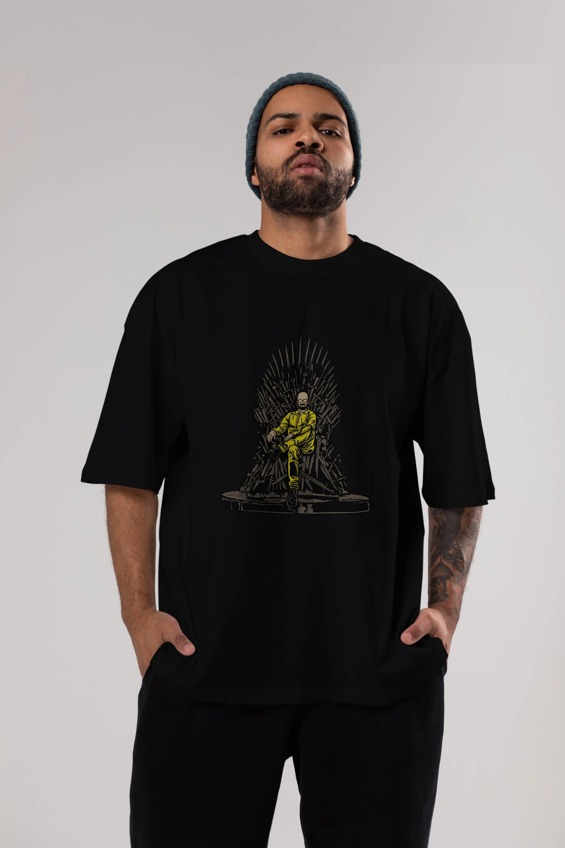 Danger Throne Ön Baskılı Oversize t-shirt Erkek Kadın Unisex %100 Pamuk tişort