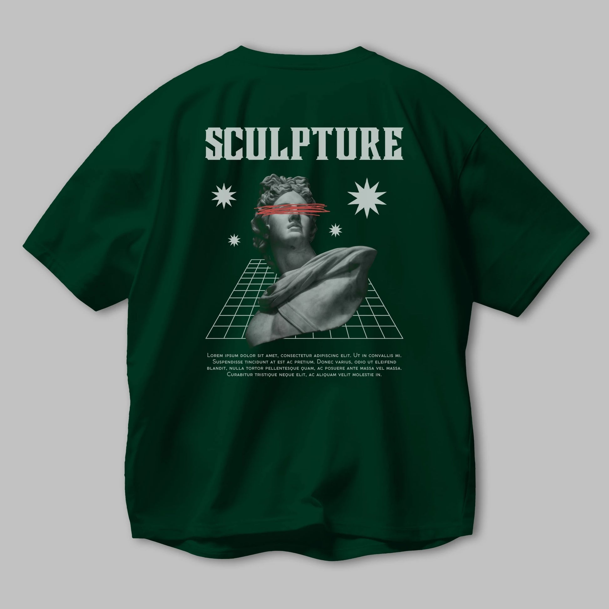 Sculpture Yazılı Arka Baskılı Oversize t-shirt Erkek Kadın Unisex