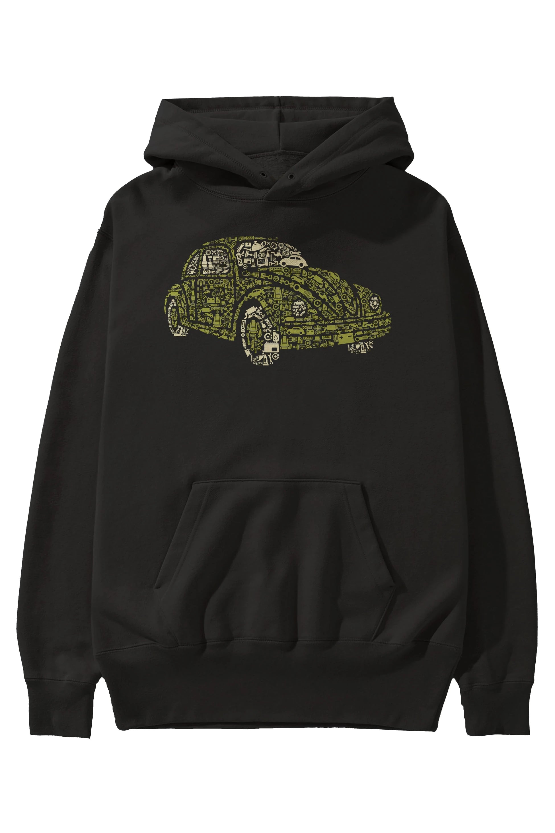Beetle Ön Baskılı Hoodie Oversize Kapüşonlu Sweatshirt Erkek Kadın Unisex