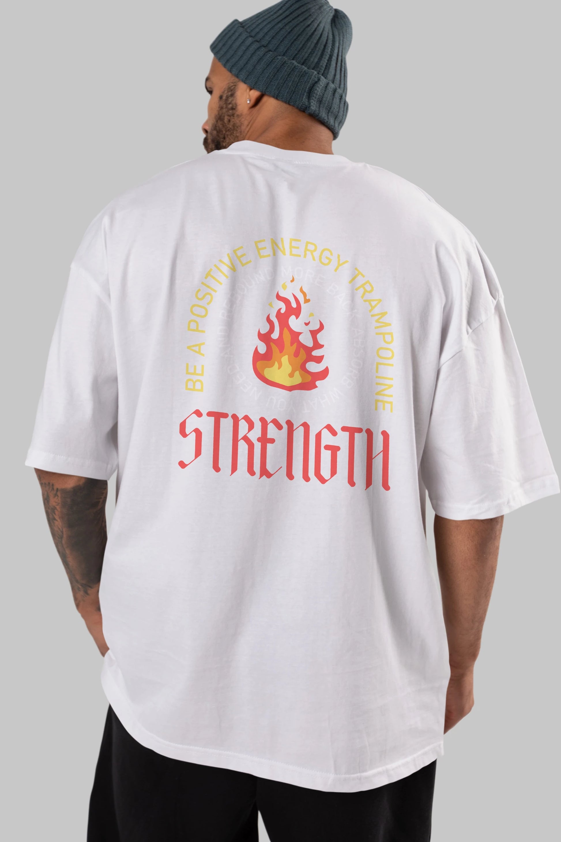 Positive Energy Arka Baskılı Oversize t-shirt Erkek Kadın Unisex