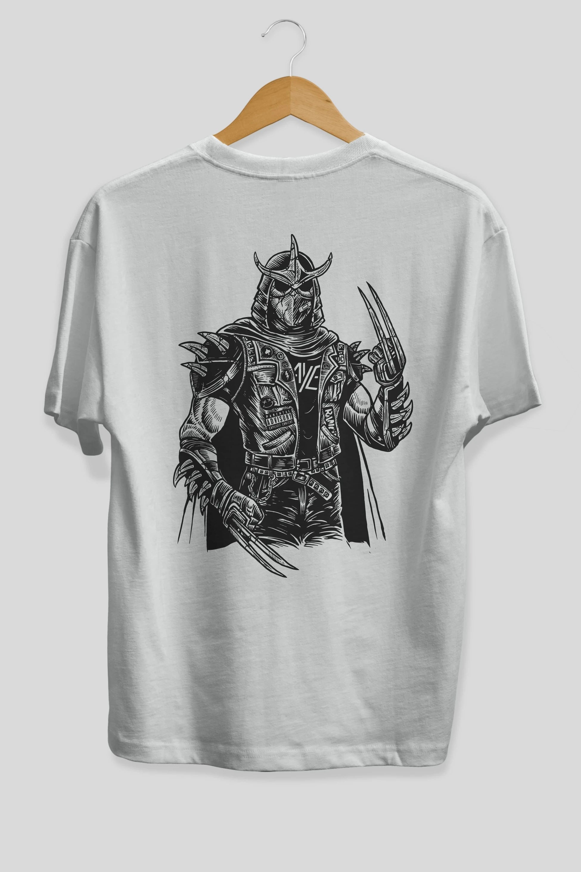 Shredder Punk Arka Baskılı Oversize t-shirt Erkek Kadın Unisex %100 Pamuk