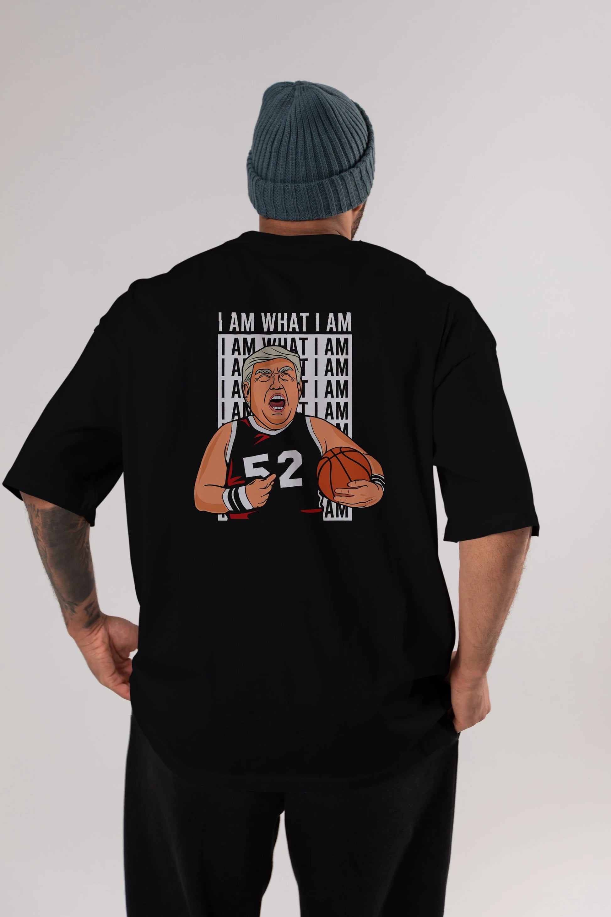 Trump Basketball Arka Baskılı Oversize t-shirt Erkek Kadın Unisex %100 Pamuk tişort