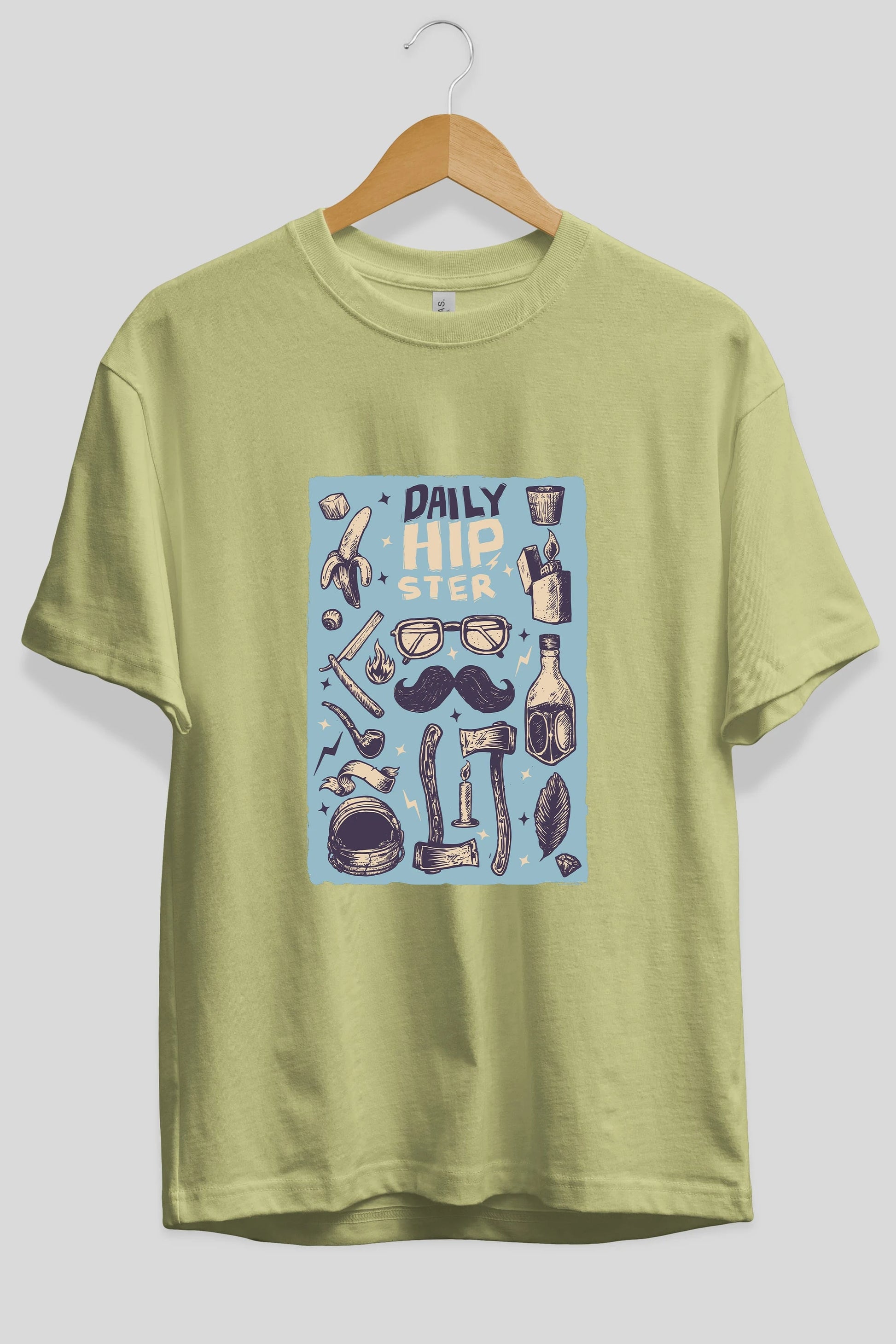 Hipster Ön Baskılı Oversize t-shirt Erkek Kadın Unisex %100 Pamuk tişort