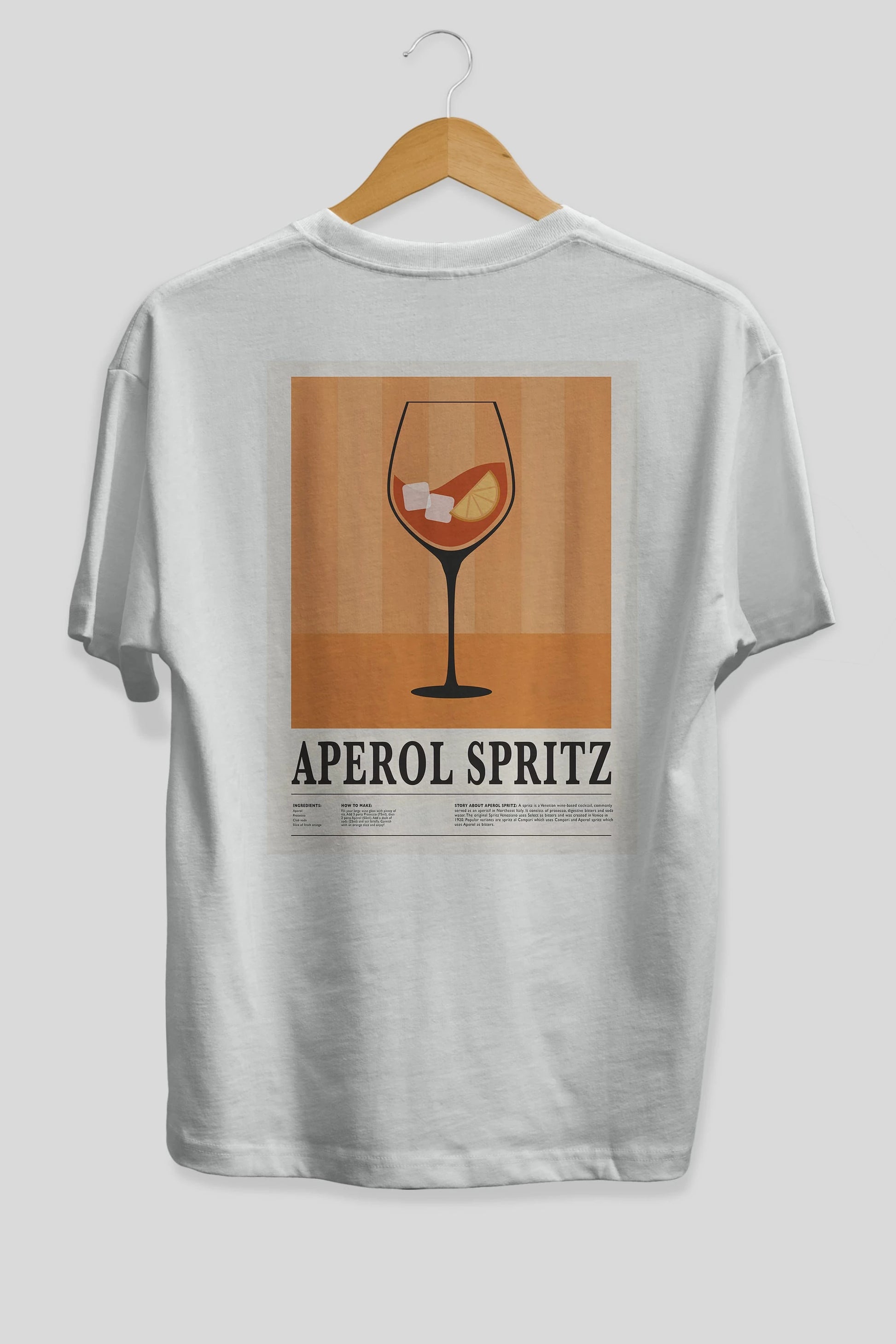 Aperol Spritz 8 Arka Baskılı Oversize t-shirt Erkek Kadın Unisex %100 Pamuk Bisiklet Yaka tişort