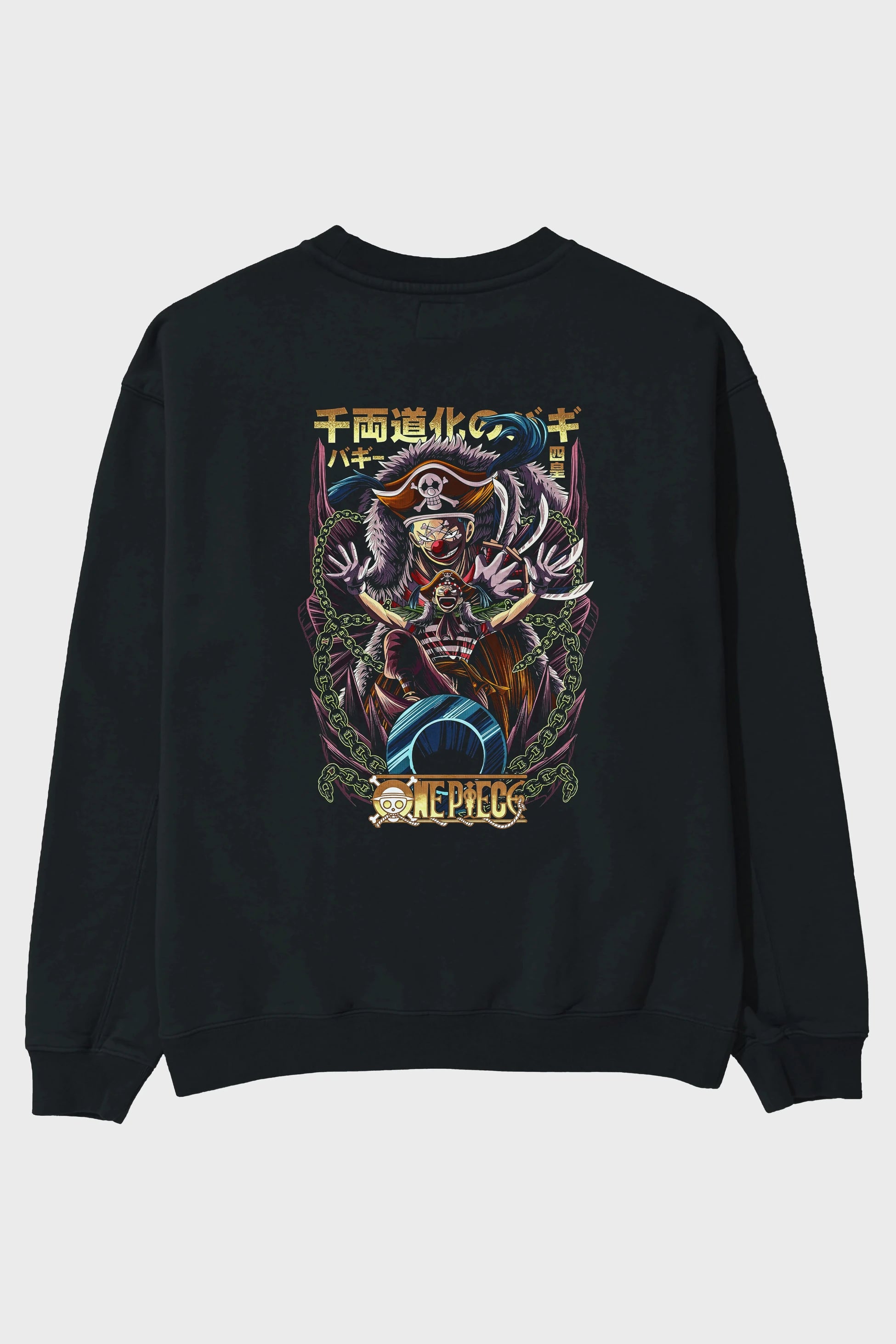 ONE PIECE (5) Anime Arka Baskılı Oversize Sweatshirt Erkek Kadın Unisex