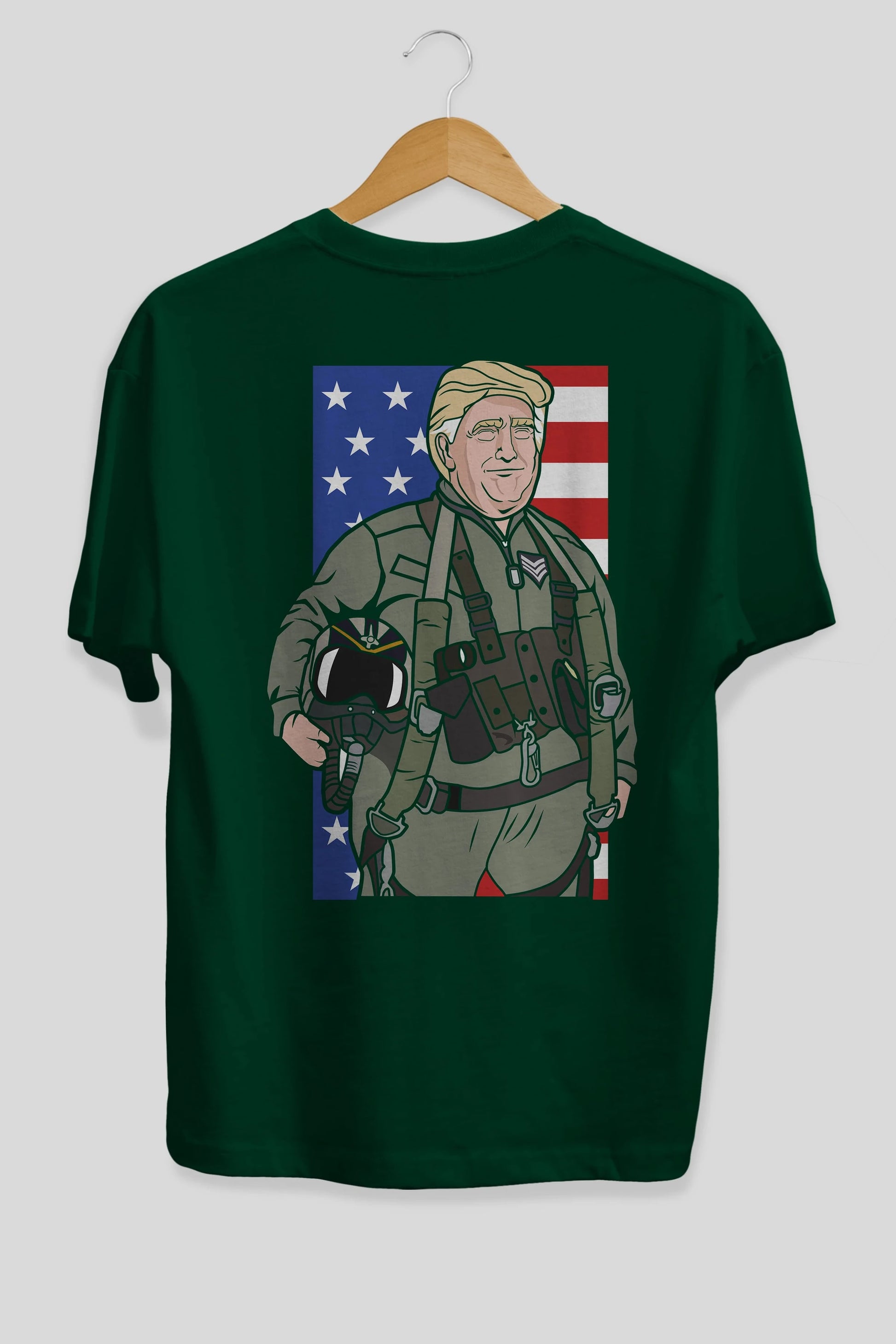 Trump Jetplane Pilot Arka Baskılı Oversize t-shirt Erkek Kadın Unisex %100 Pamuk tişort