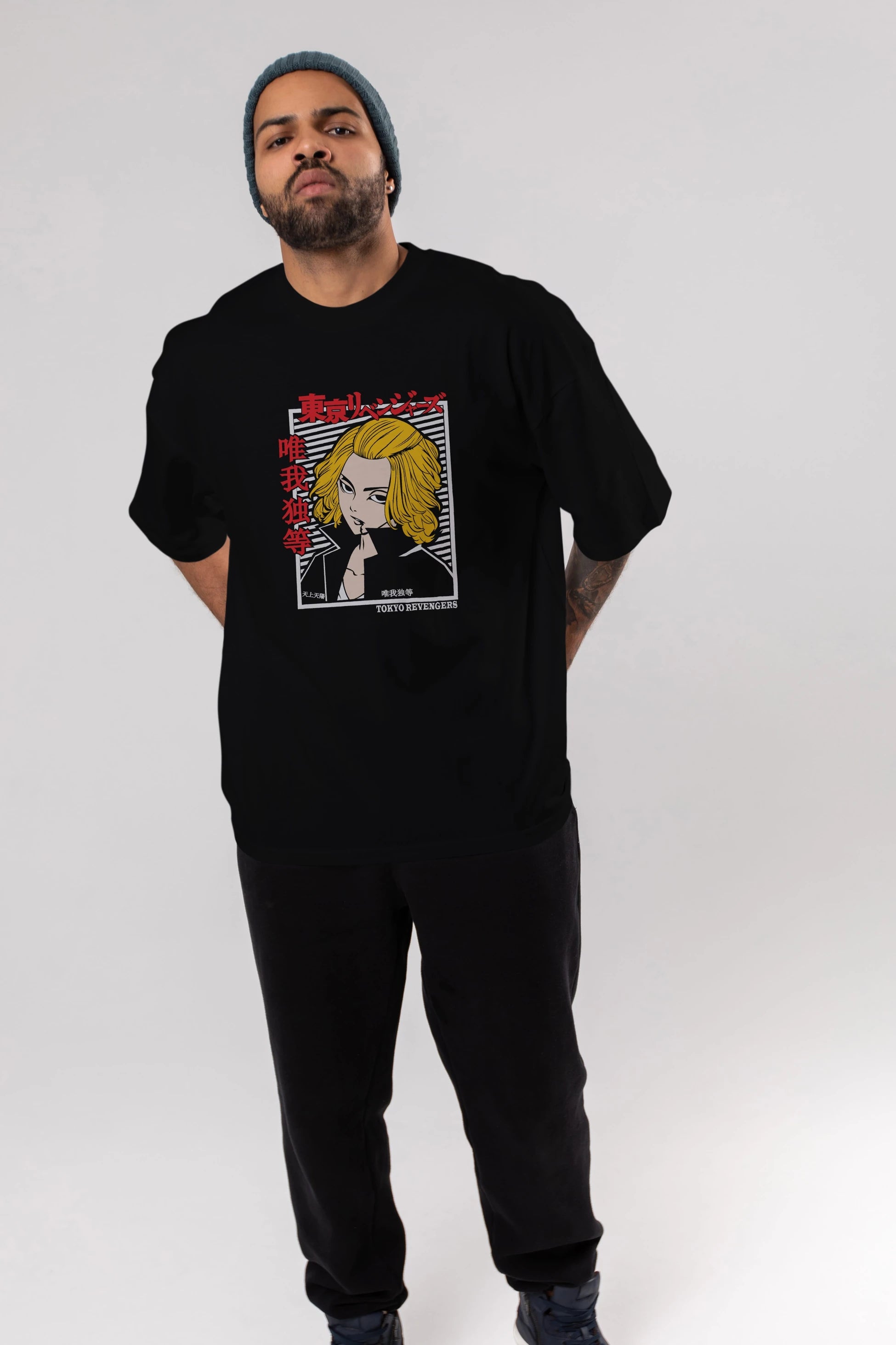 TokyoRev. M Anime Ön Baskılı Oversize t-shirt %100 pamuk Erkek Kadın Unisex