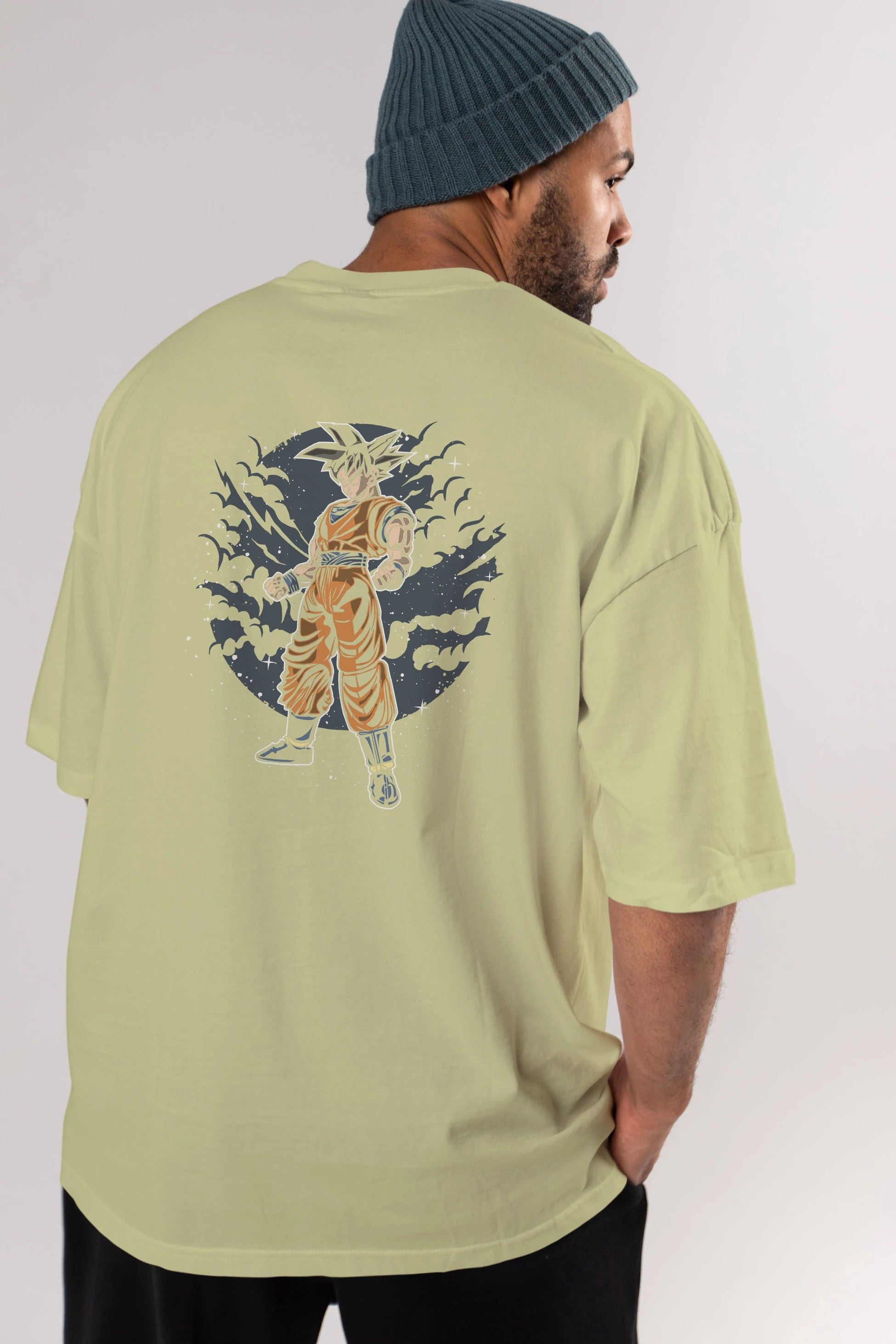 GOKU Arka Baskılı Oversize t-shirt Erkek Kadın Unisex %100 Pamuk
