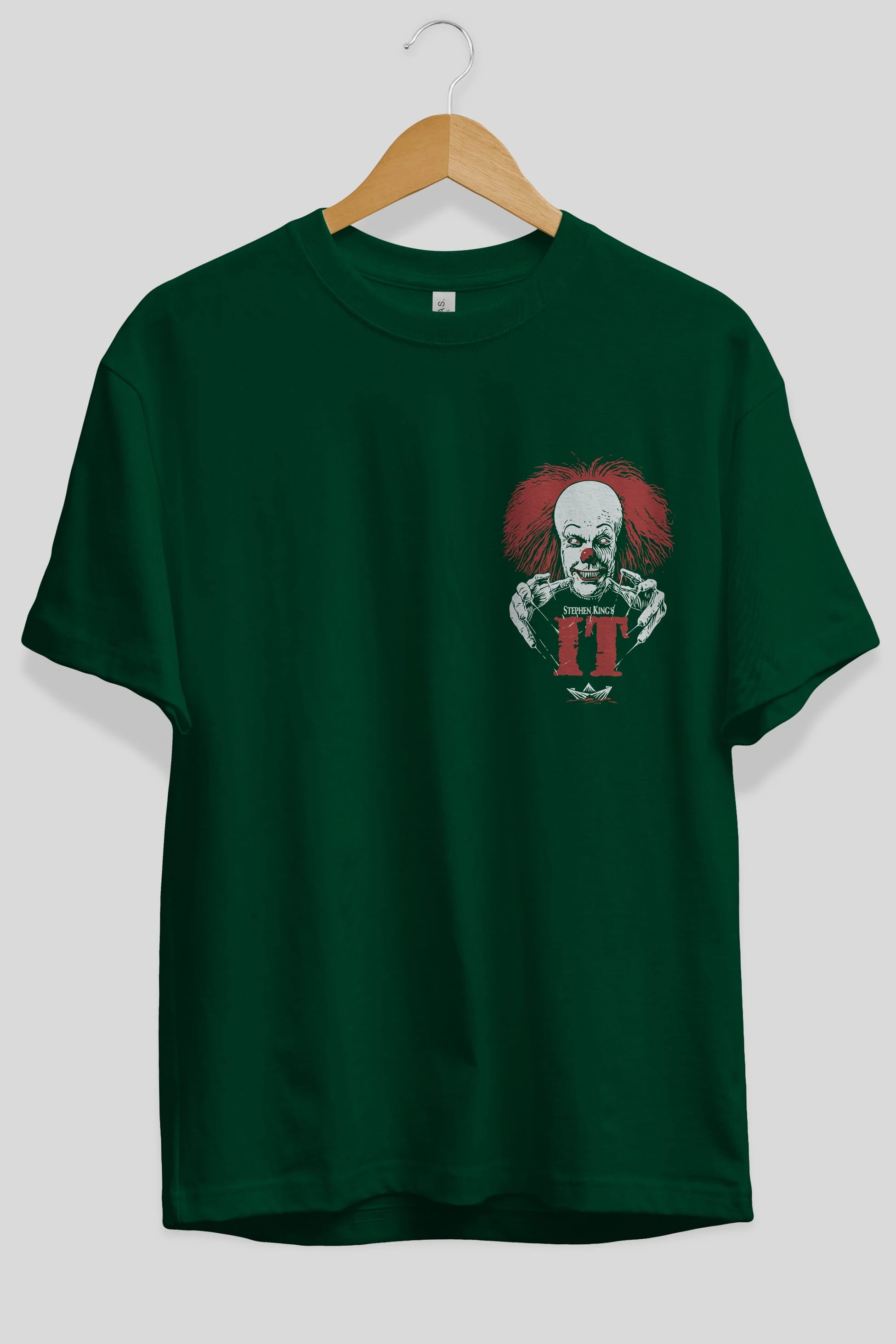 it Ön Sol Baskılı Oversize t-shirt Erkek Kadın Unisex %100 Pamuk Bisiklet Yaka tişort