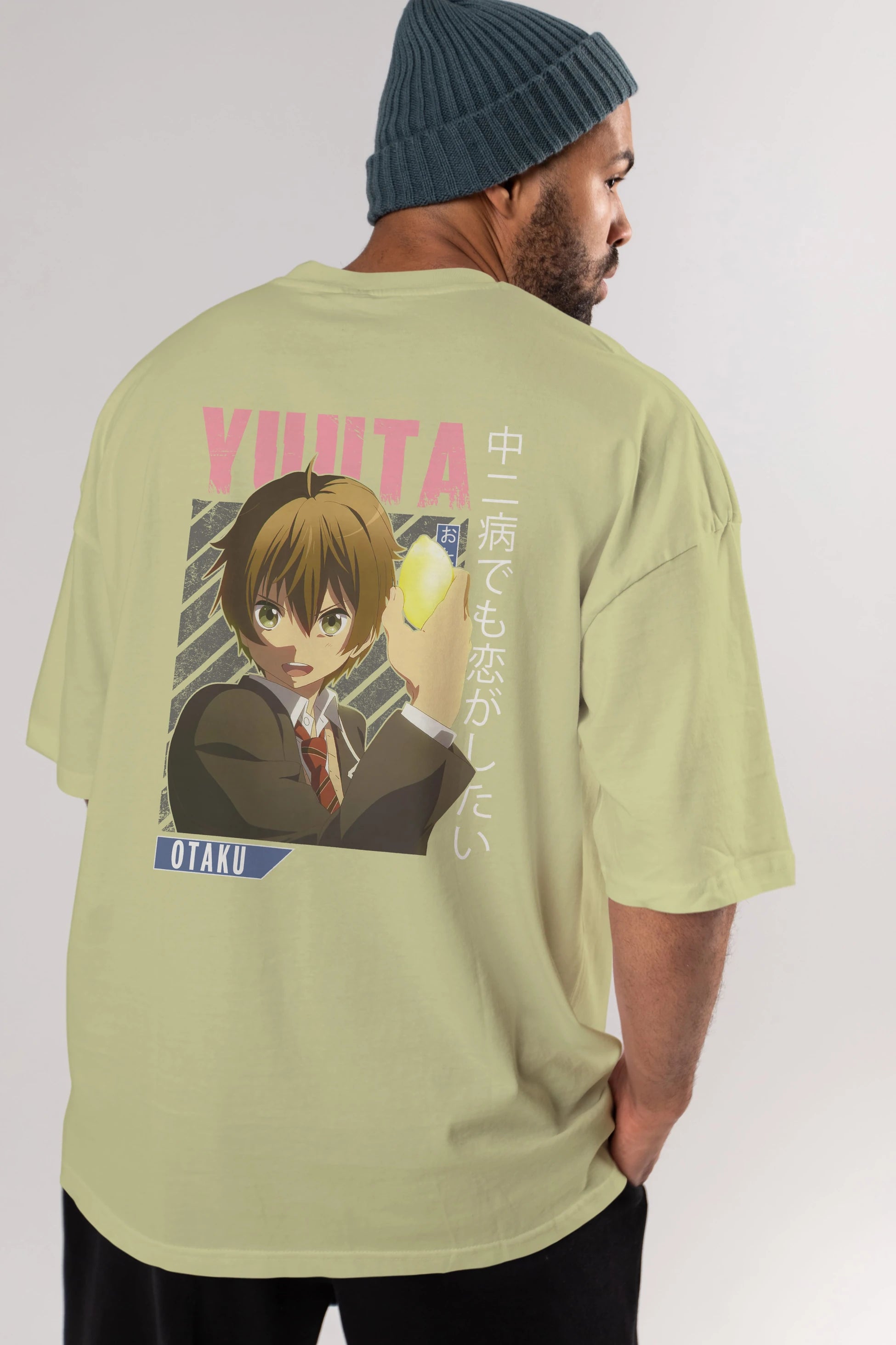Yuuta Togashi 2 Anime Arka Baskılı Oversize t-shirt Erkek Kadın Unisex