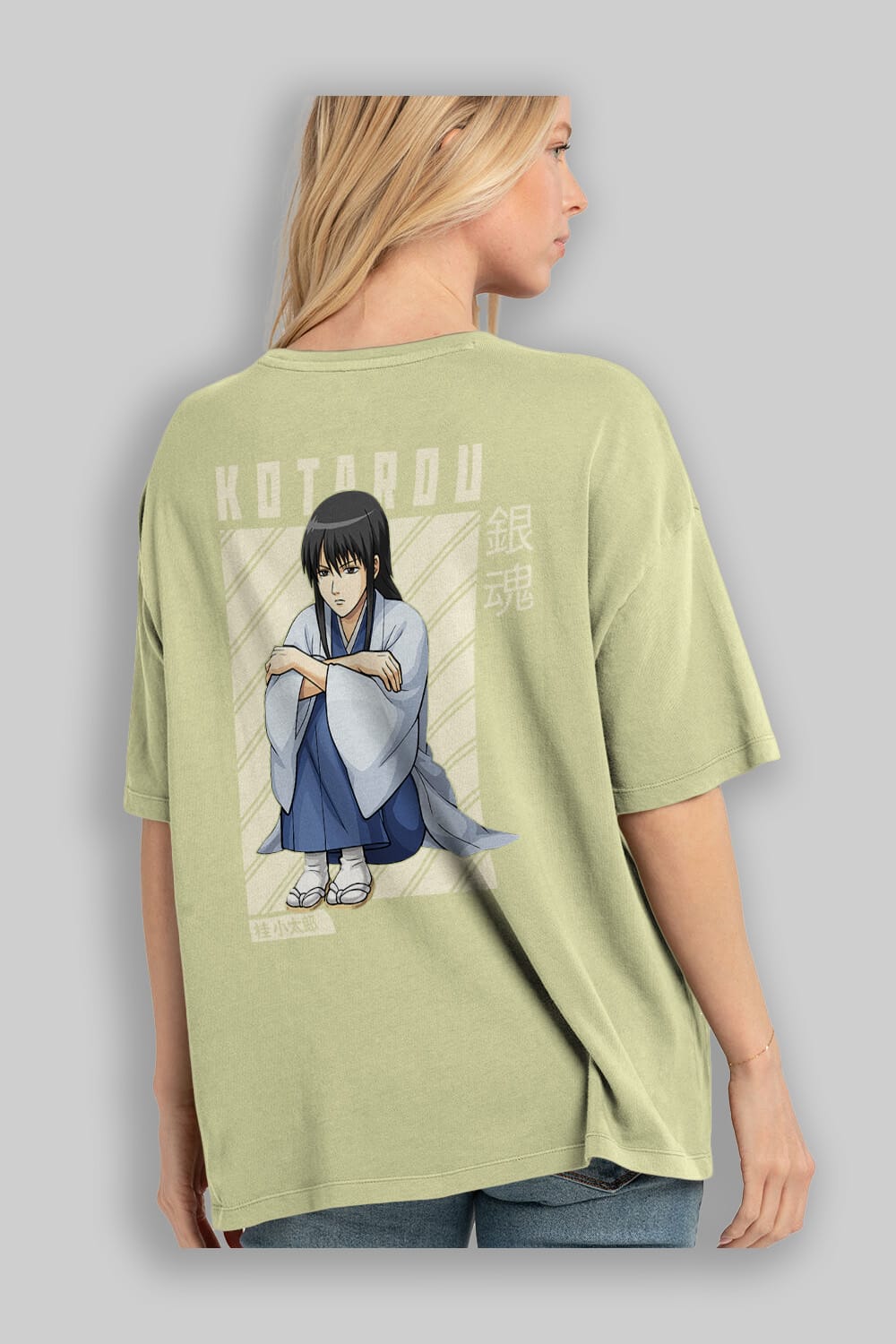 Kotarou Katsura GINTAMA Anime Arka Baskılı Oversize t-shirt Erkek Kadın Unisex