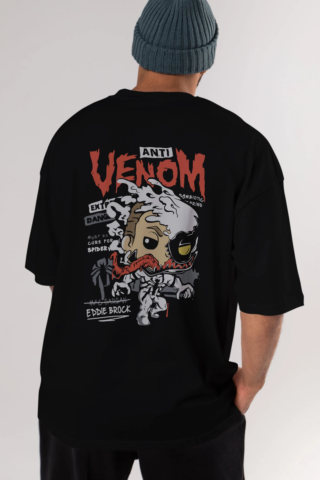 Venom (9) Arka Baskılı Oversize t-shirt Erkek Kadın Unisex %100 Pamuk Bisiklet Yaka tişort