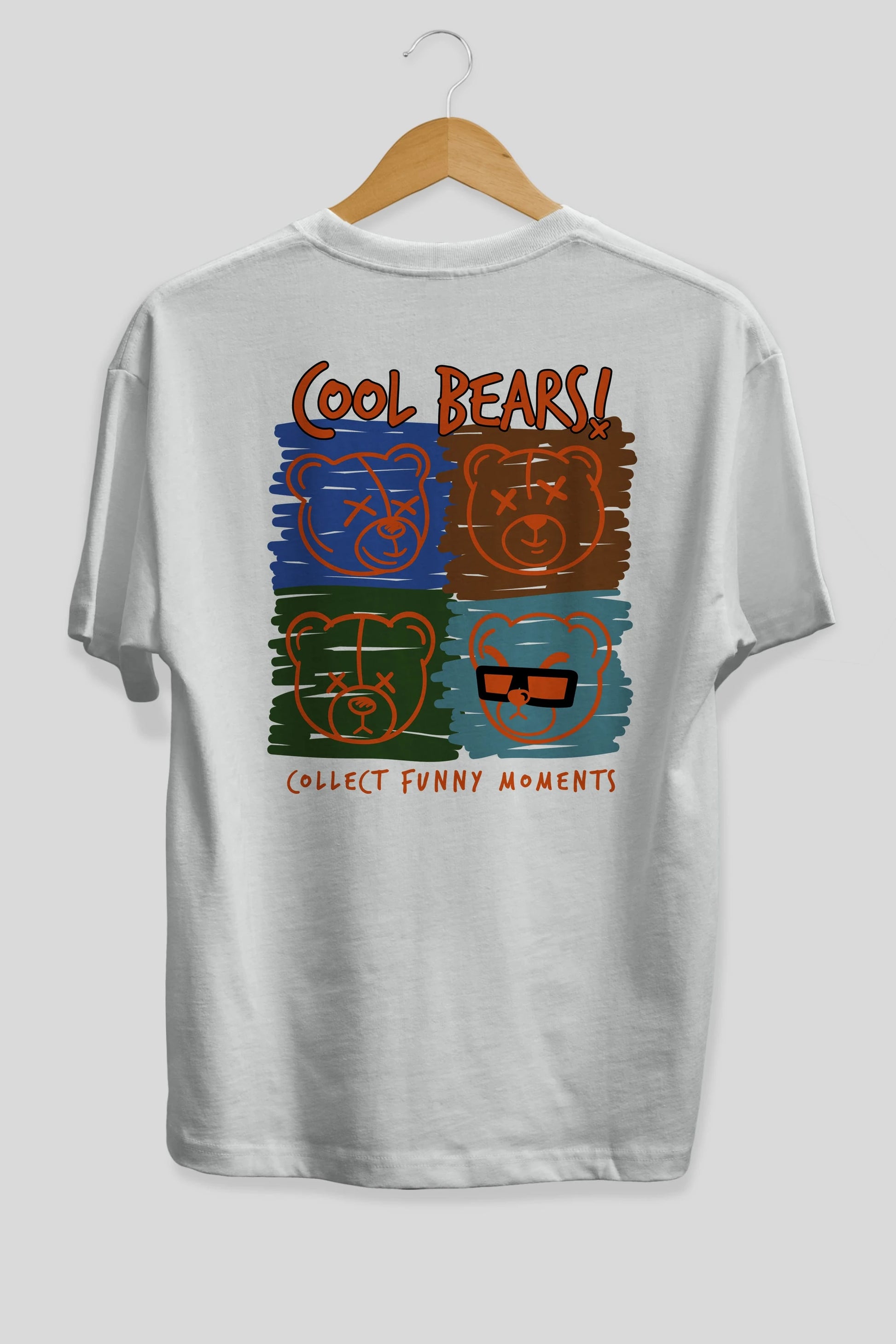 Cool Bears Arka Baskılı Oversize t-shirt Erkek Kadın Unisex