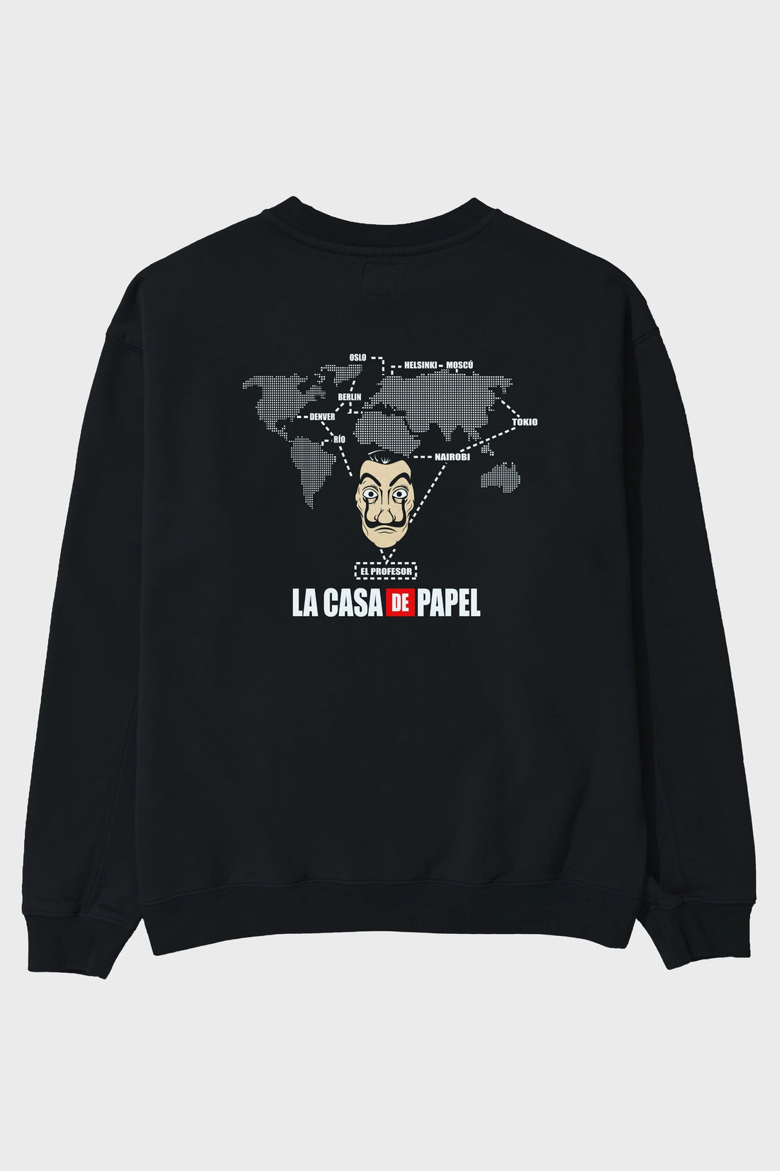 La Casa De Papel Arka Baskılı Oversize Sweatshirt Erkek Kadın Unisex