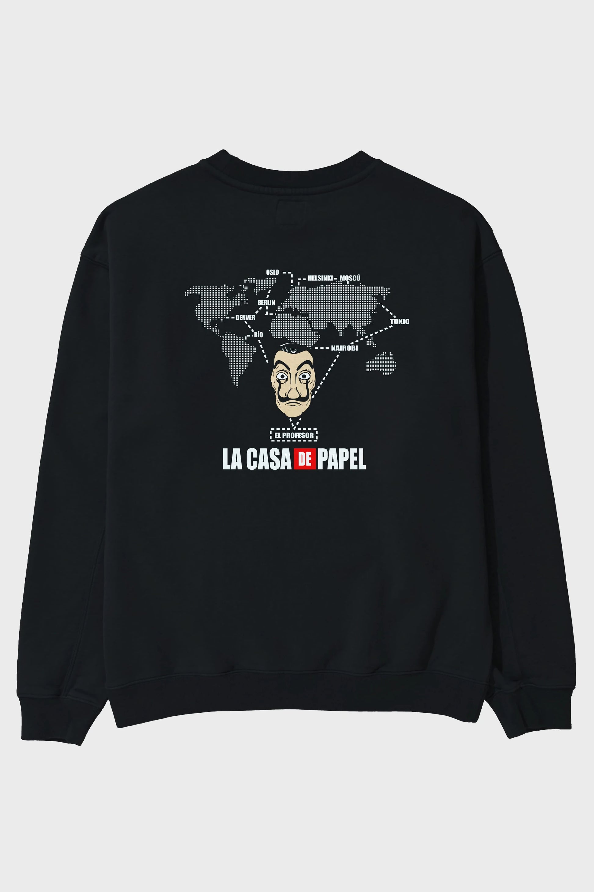 La Casa De Papel Arka Baskılı Oversize Sweatshirt Erkek Kadın Unisex