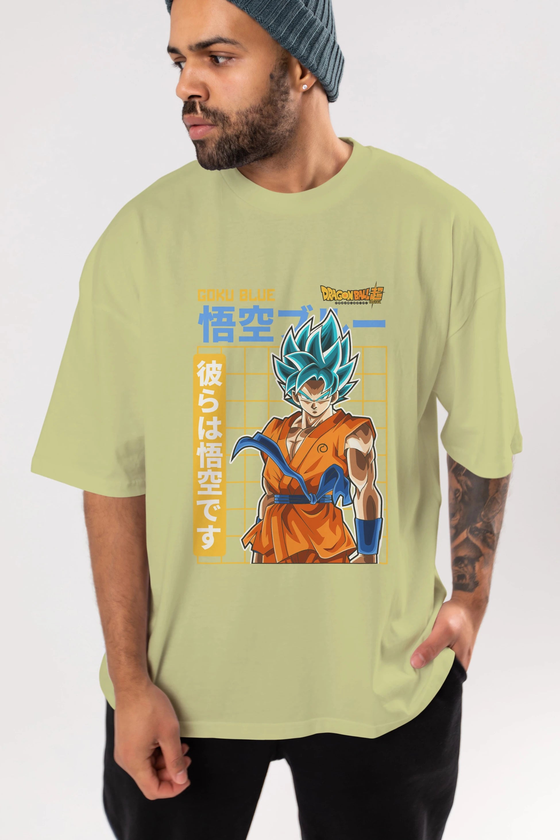 GOKU 1 Anime Ön Baskılı Oversize t-shirt %100 pamuk Erkek Kadın Unisex
