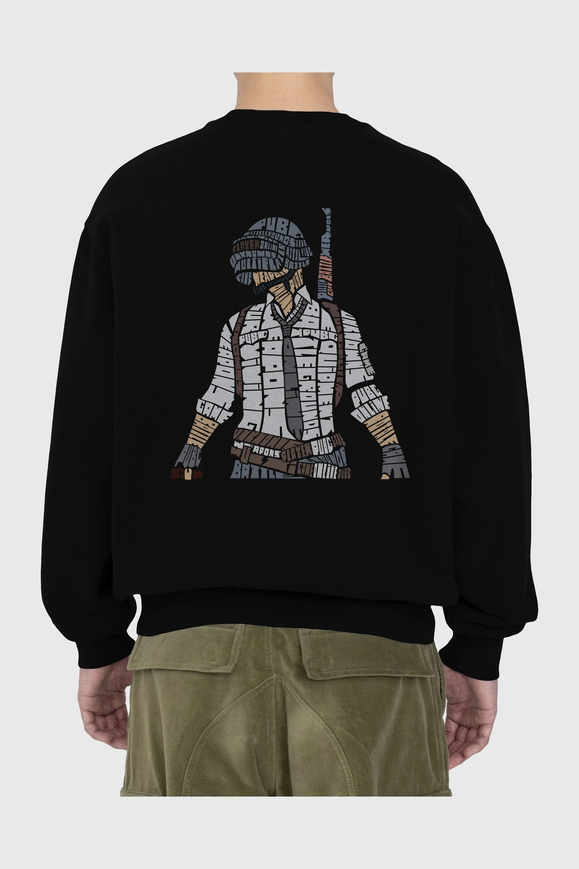 Pubg Arka Baskılı Oversize Sweatshirt Erkek Kadın Unisex