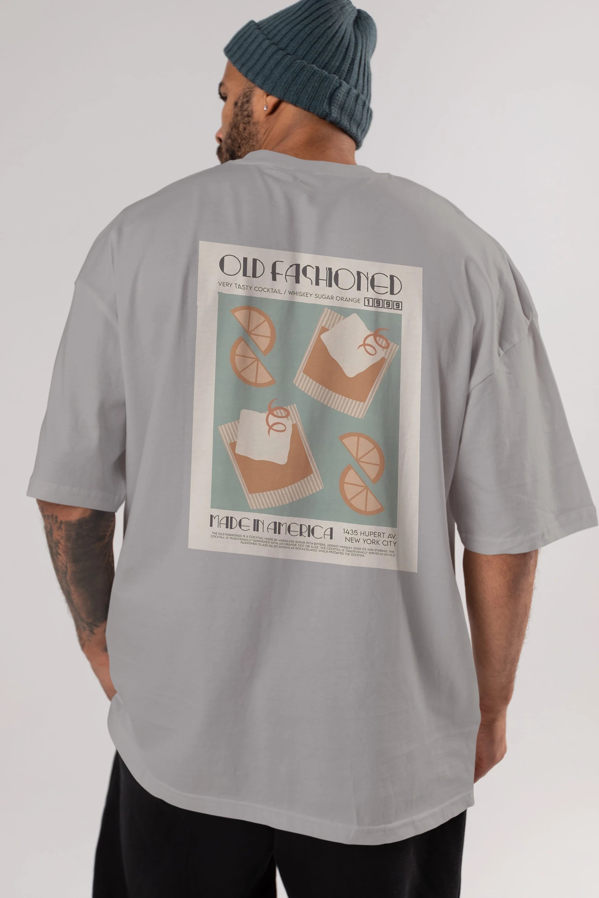 Old Fashioned 2 Arka Baskılı Oversize t-shirt Erkek Kadın Unisex %100 Pamuk Bisiklet Yaka tişort