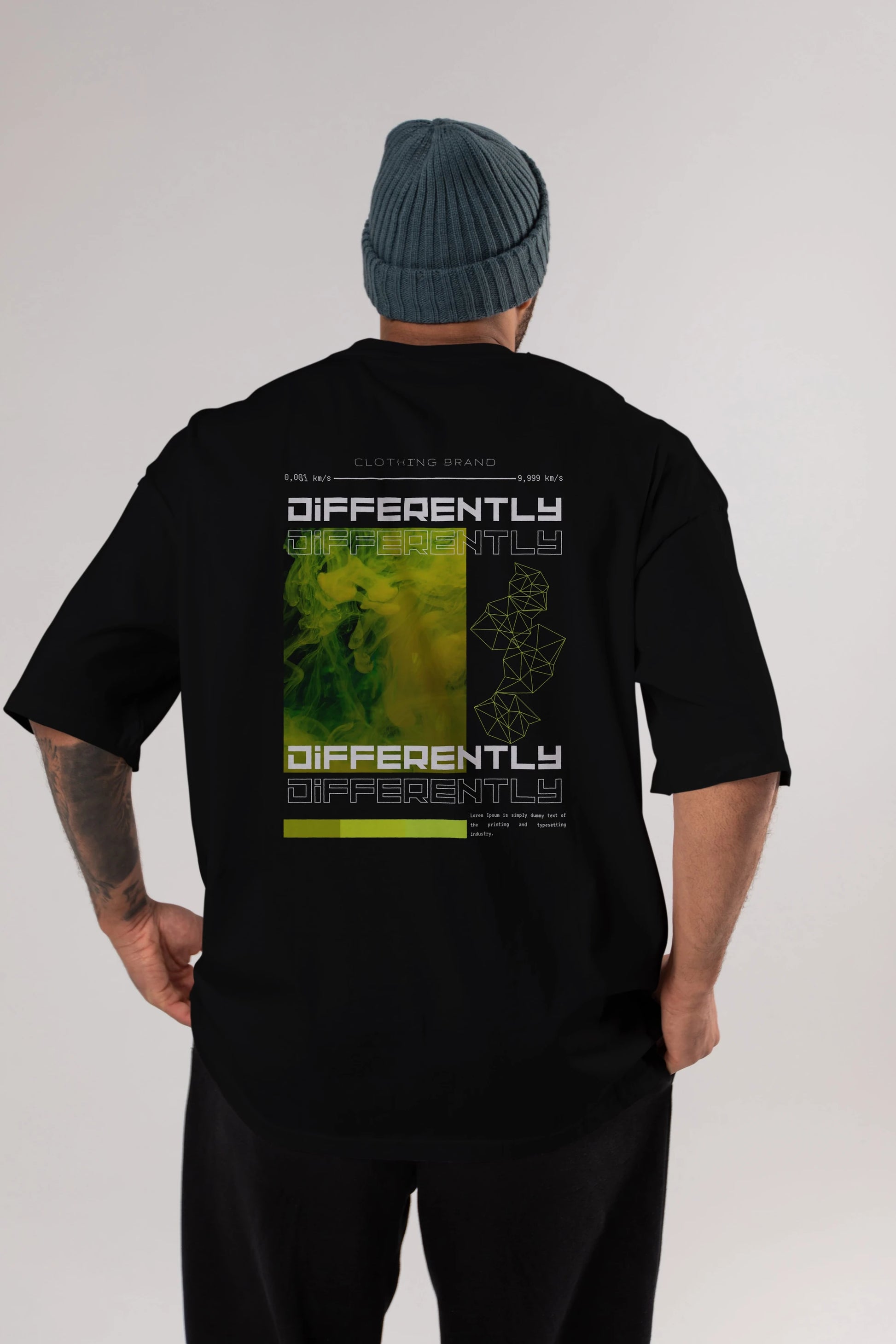 Differently Yazılı Arka Baskılı Oversize t-shirt Erkek Kadın Unisex