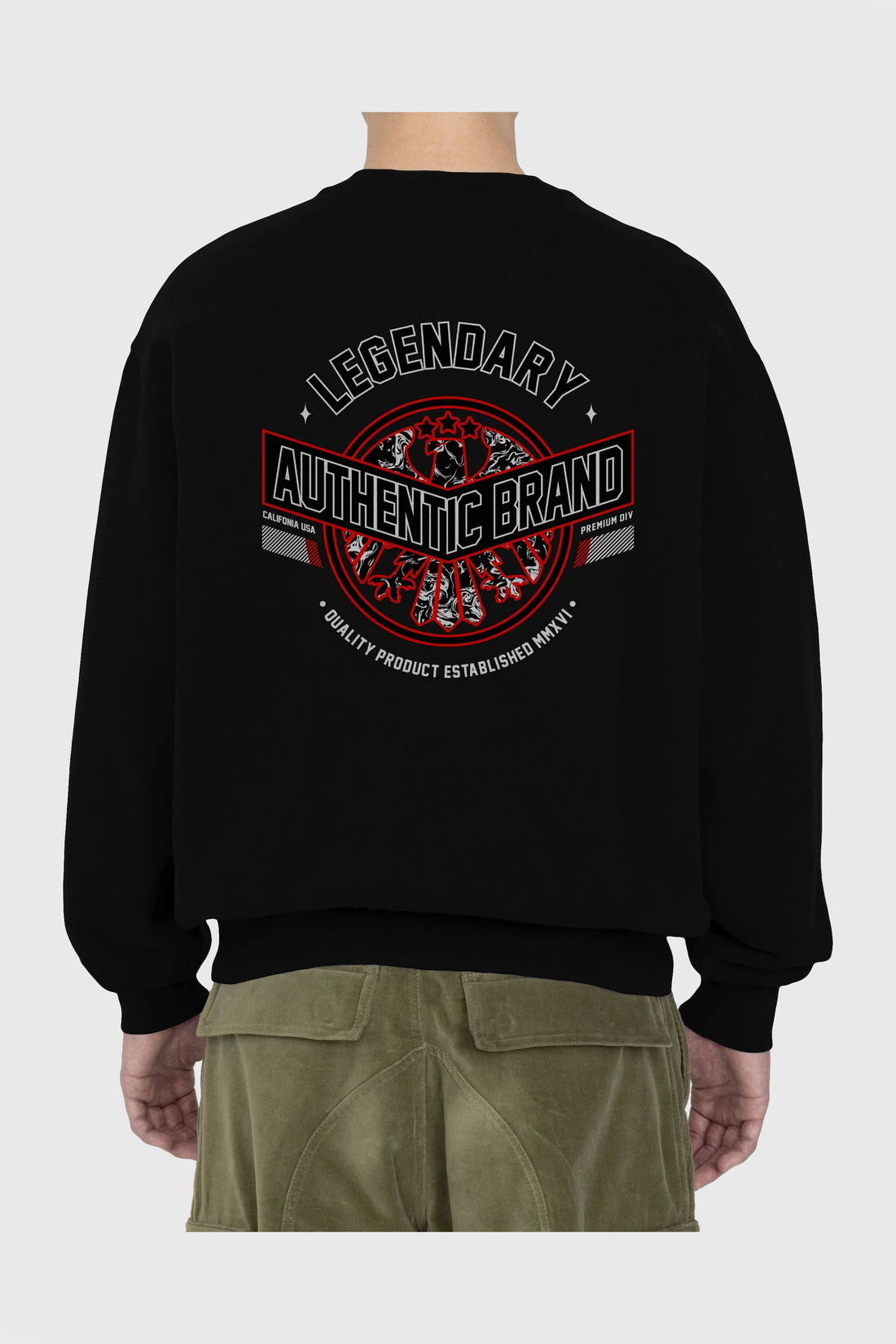 Legendary Brand Arka Baskılı Oversize Sweatshirt Erkek Kadın Unisex