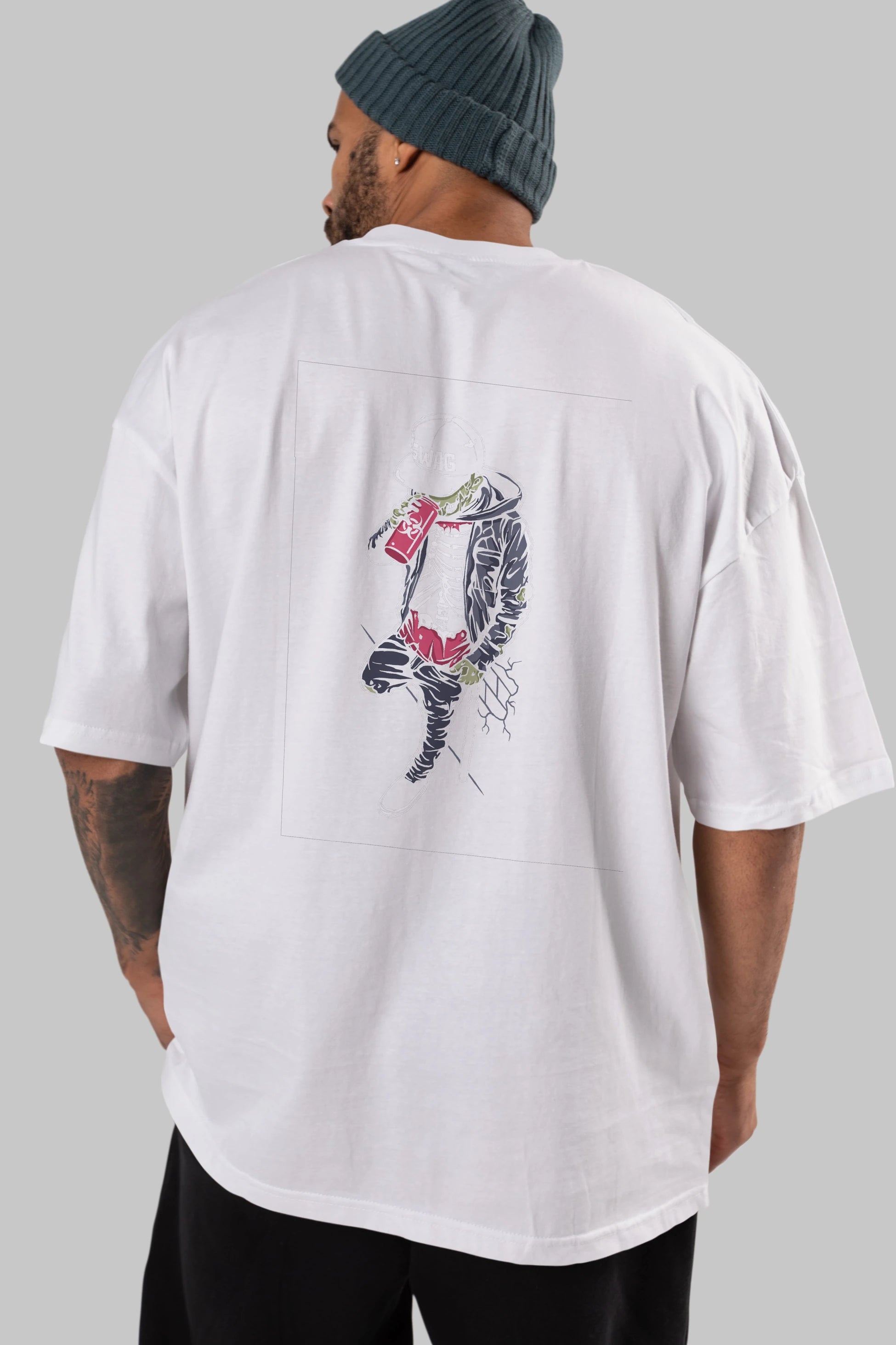 Zombie Swag Arka Baskılı Oversize t-shirt Erkek Kadın Unisex %100 Pamuk
