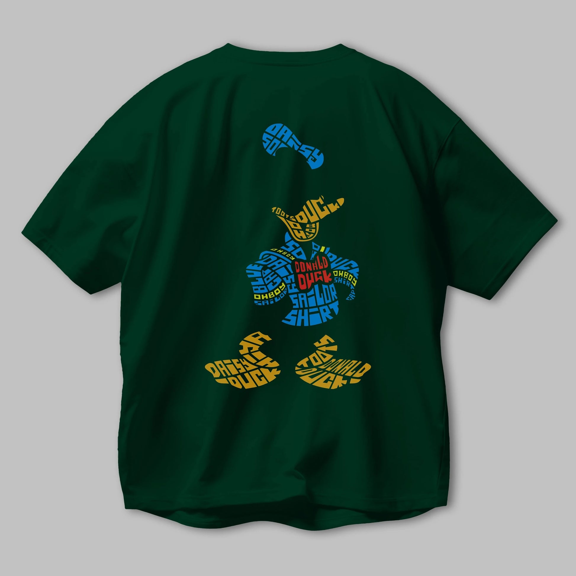 Donald Arka Baskılı Oversize t-shirt %100 pamuk Erkek Kadın Unisex