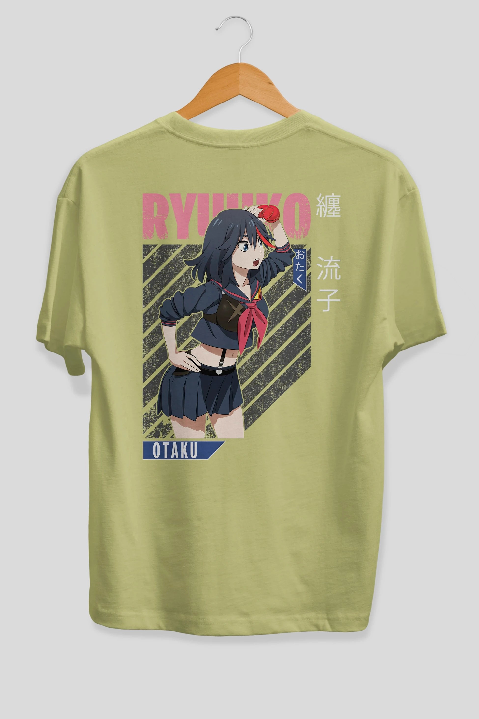 Ryuuko Matoi 6 Anime Arka Baskılı Oversize t-shirt Erkek Kadın Unisex