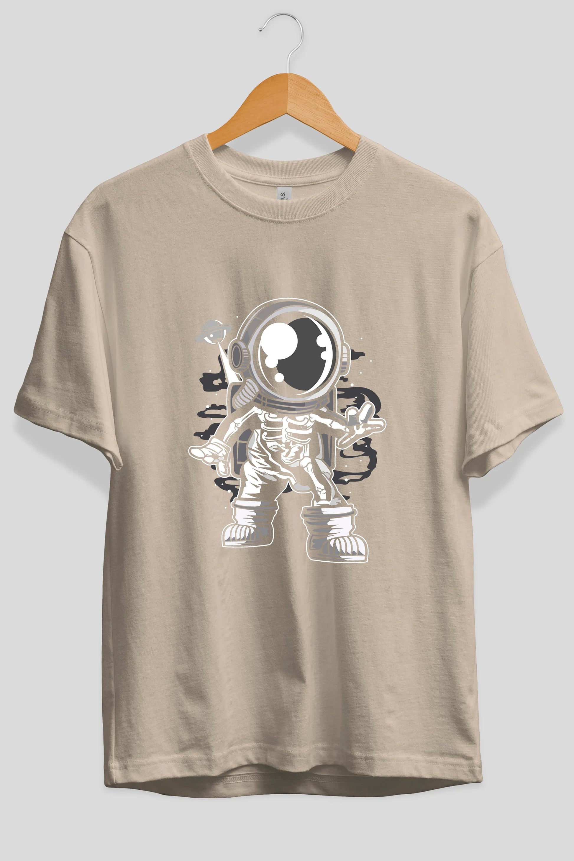 Space Skeleton Ön Baskılı Oversize t-shirt Erkek Kadın Unisex
