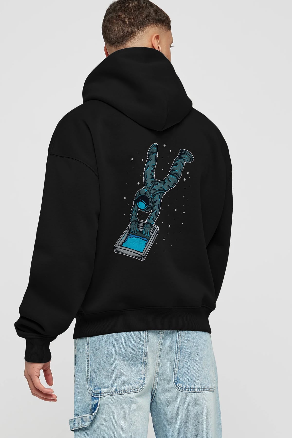 Astroscreen Arka Baskılı Hoodie Oversize Kapüşonlu Sweatshirt Erkek Kadın Unisex
