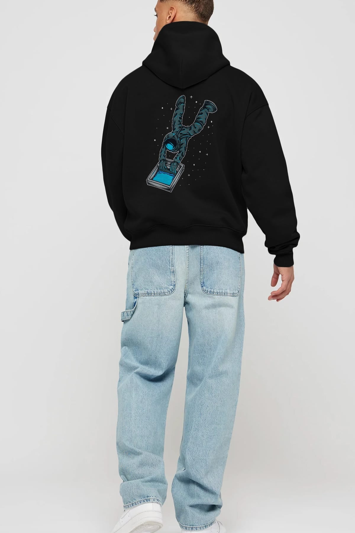 Astroscreen Arka Baskılı Hoodie Oversize Kapüşonlu Sweatshirt Erkek Kadın Unisex