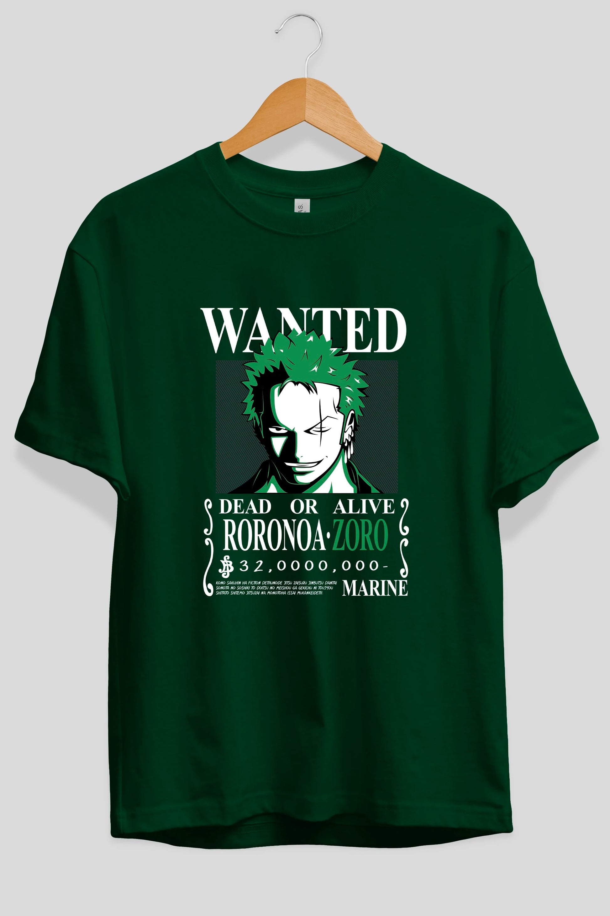 Roronoa Zoro Anime Ön Baskılı Oversize t-shirt Erkek Kadın Unisex