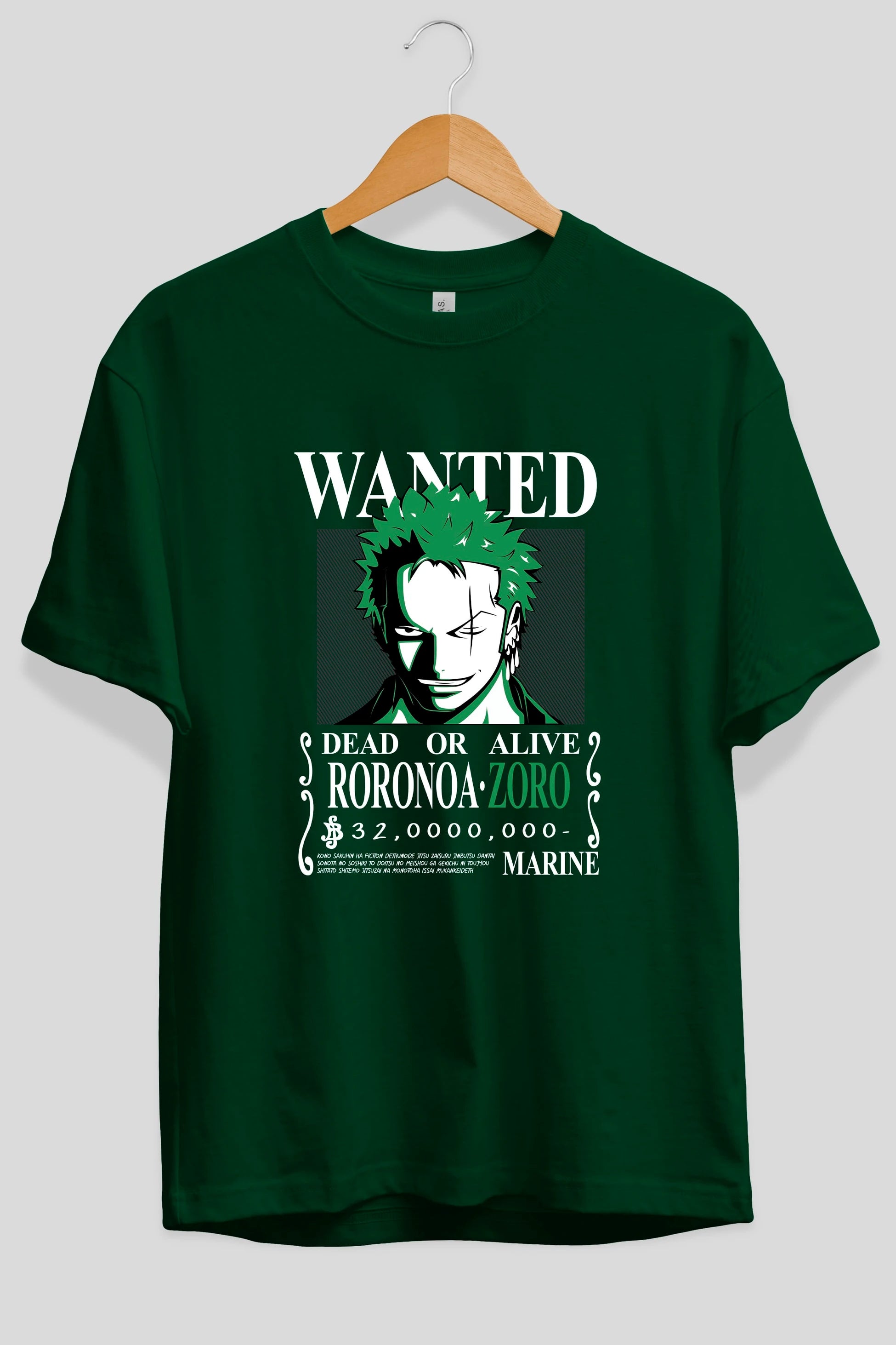 Roronoa Zoro Anime Ön Baskılı Oversize t-shirt Erkek Kadın Unisex