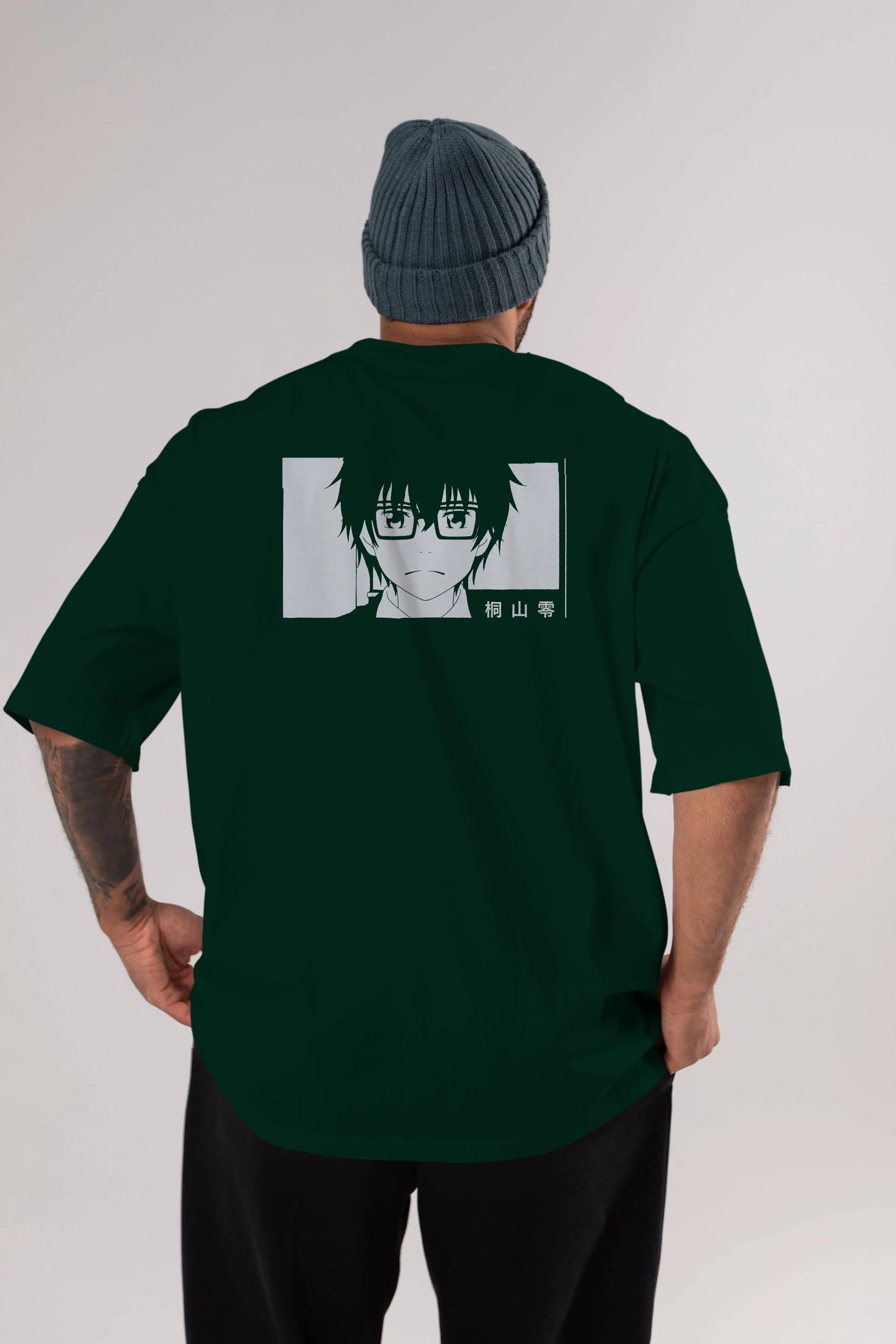 Rei Kiriyama 3 Anime Arka Baskılı Oversize t-shirt Erkek Kadın Unisex