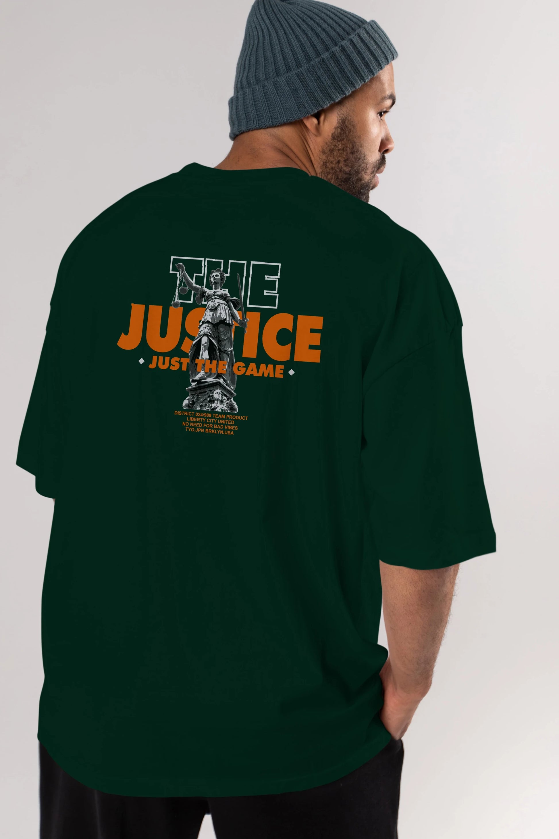 The Justice Arka Baskılı Oversize t-shirt Erkek Kadın Unisex