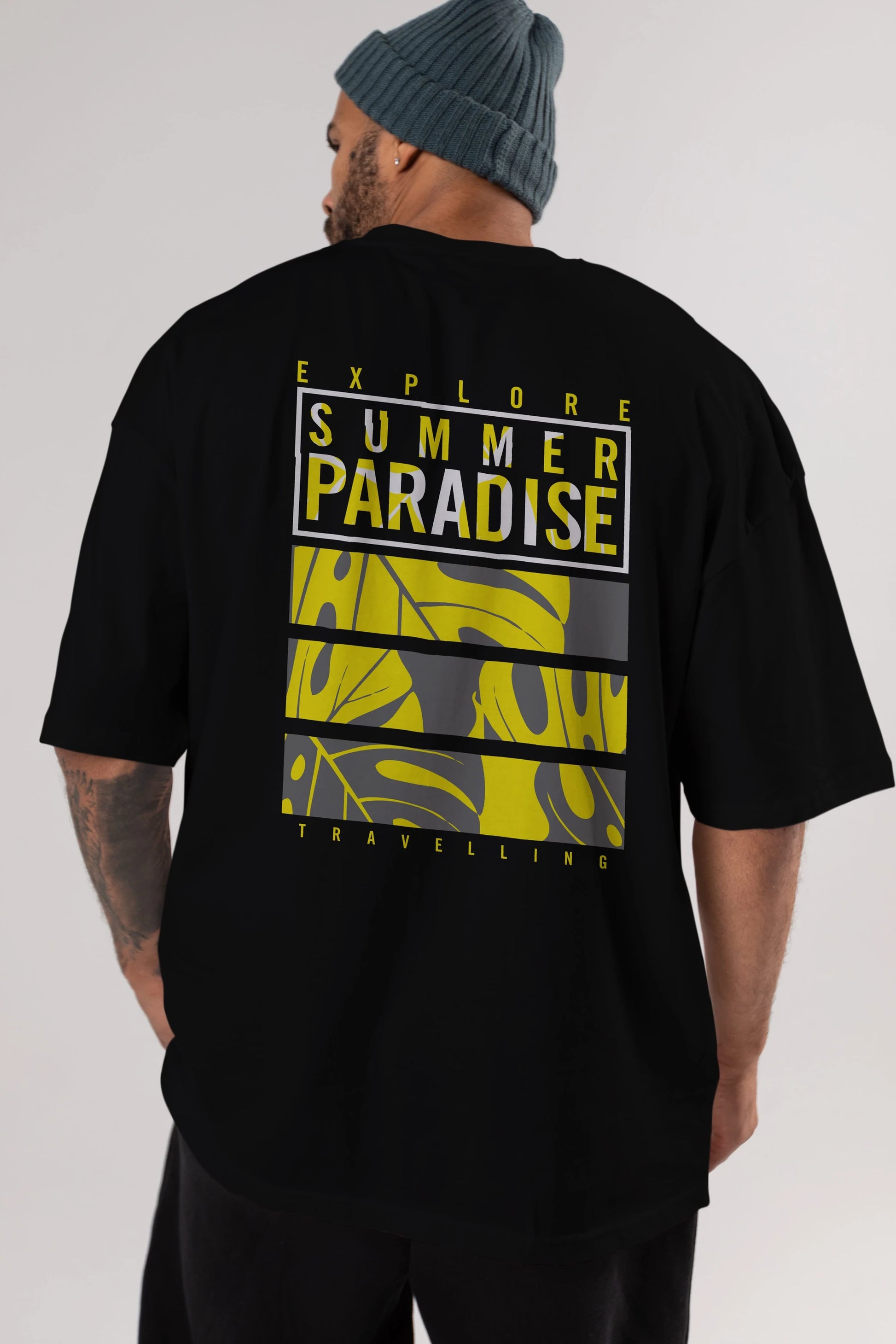Summer Paradise Arka Baskılı Oversize t-shirt Erkek Kadın Unisex