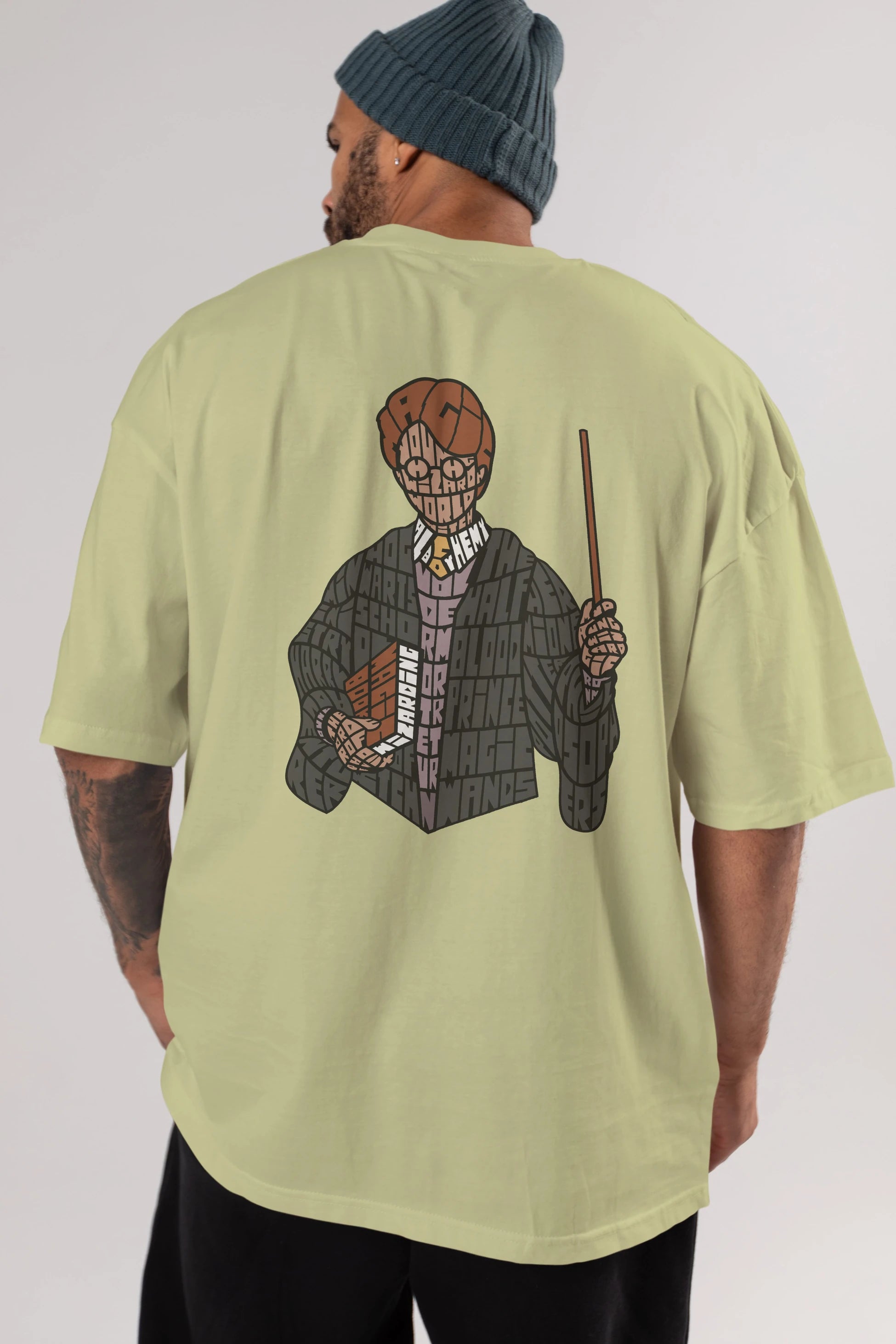 Harry Arka Baskılı Oversize t-shirt %100 pamuk Erkek Kadın Unisex