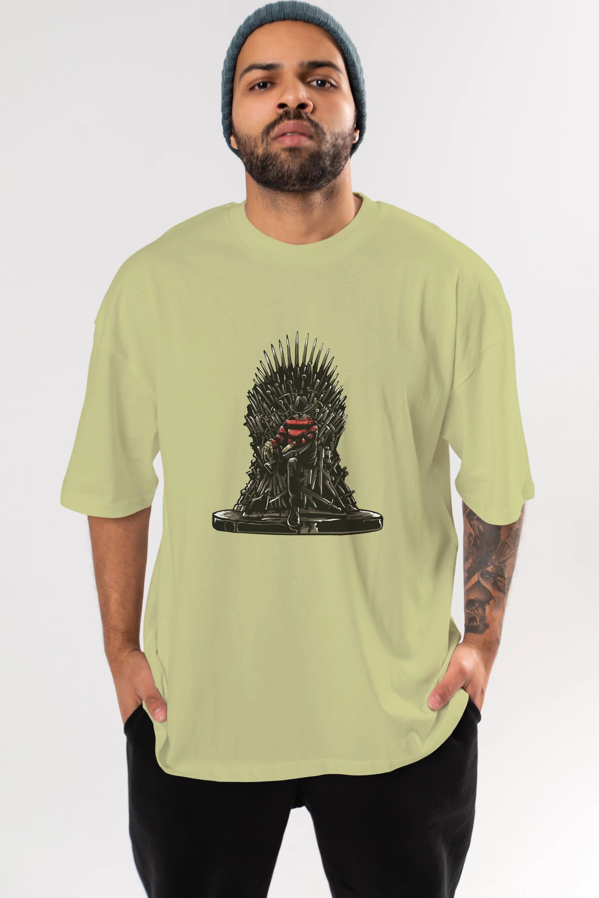 Nightmare Throne Ön Baskılı Oversize t-shirt Erkek Kadın Unisex %100 Pamuk tişort