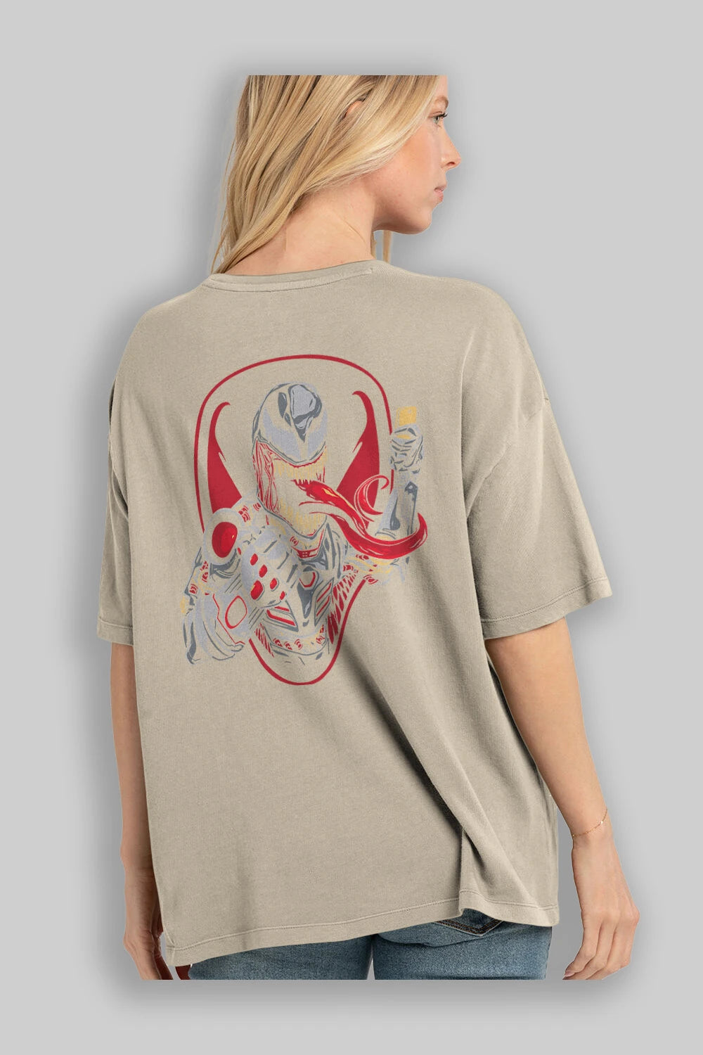 Venom (17) Arka Baskılı Oversize t-shirt Erkek Kadın Unisex %100 Pamuk Bisiklet Yaka tişort