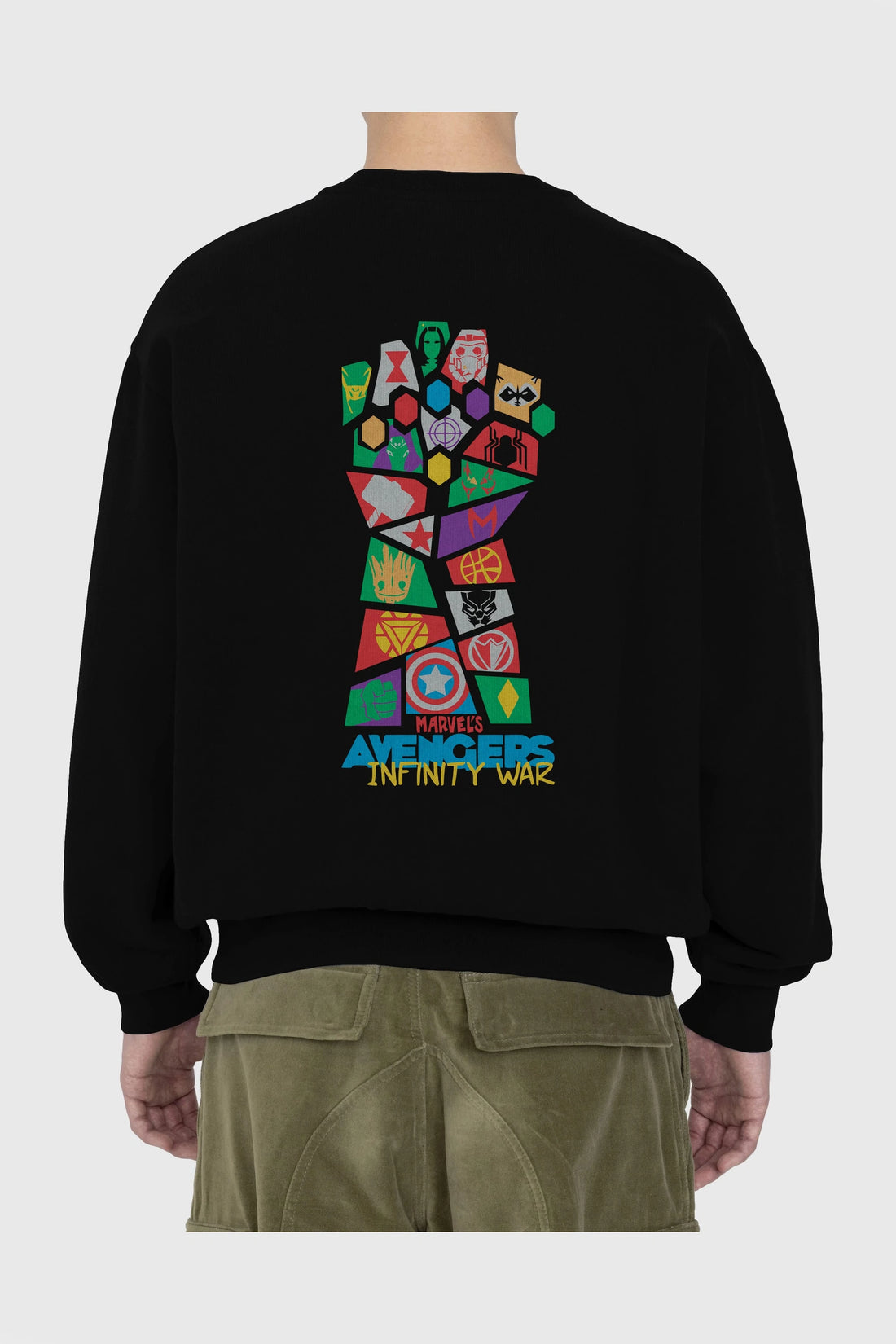 The Avengers Arka Baskılı Oversize Sweatshirt Erkek Kadın Unisex