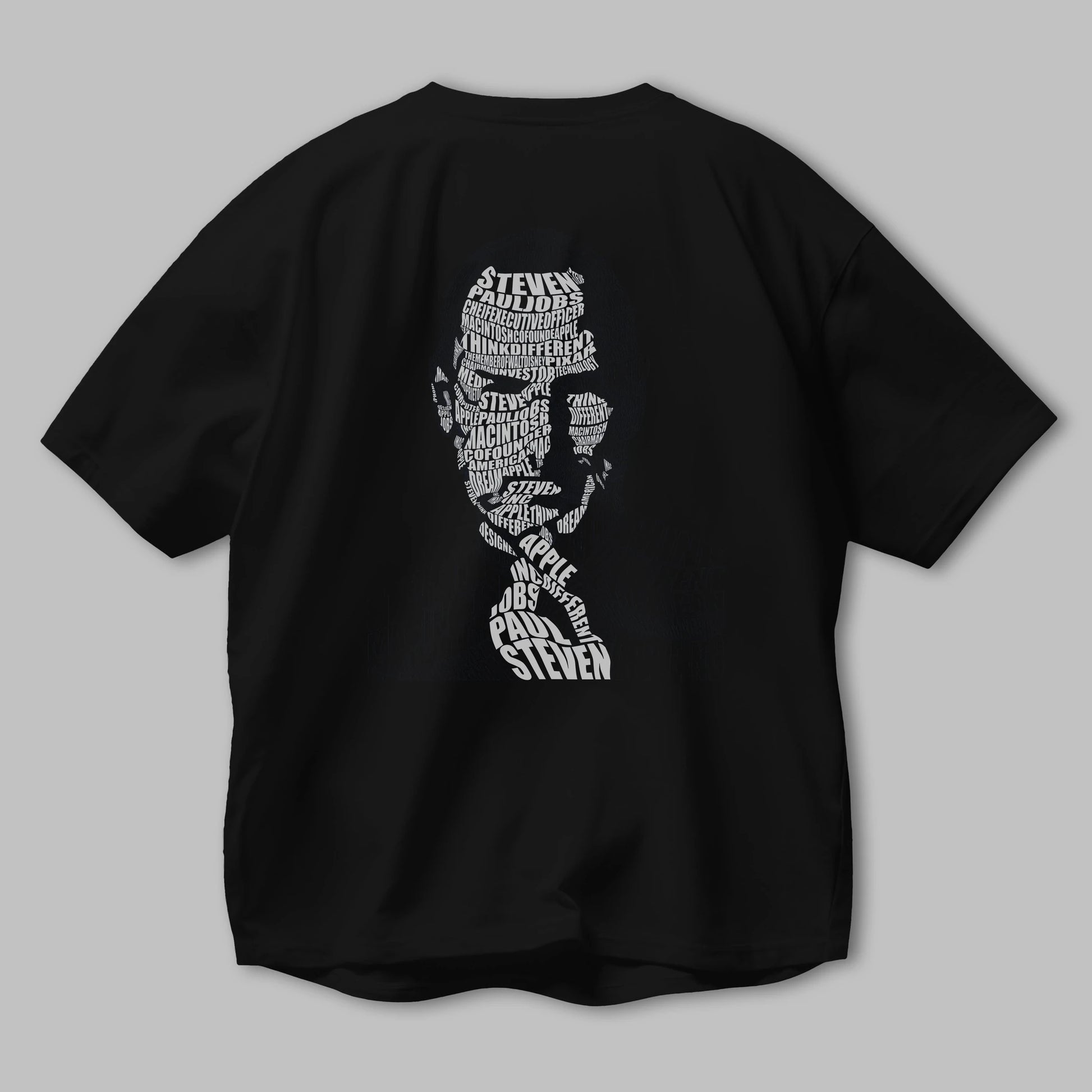Steve Jobs Calligram Arka Baskılı Oversize t-shirt %100 pamuk Erkek Kadın Unisex