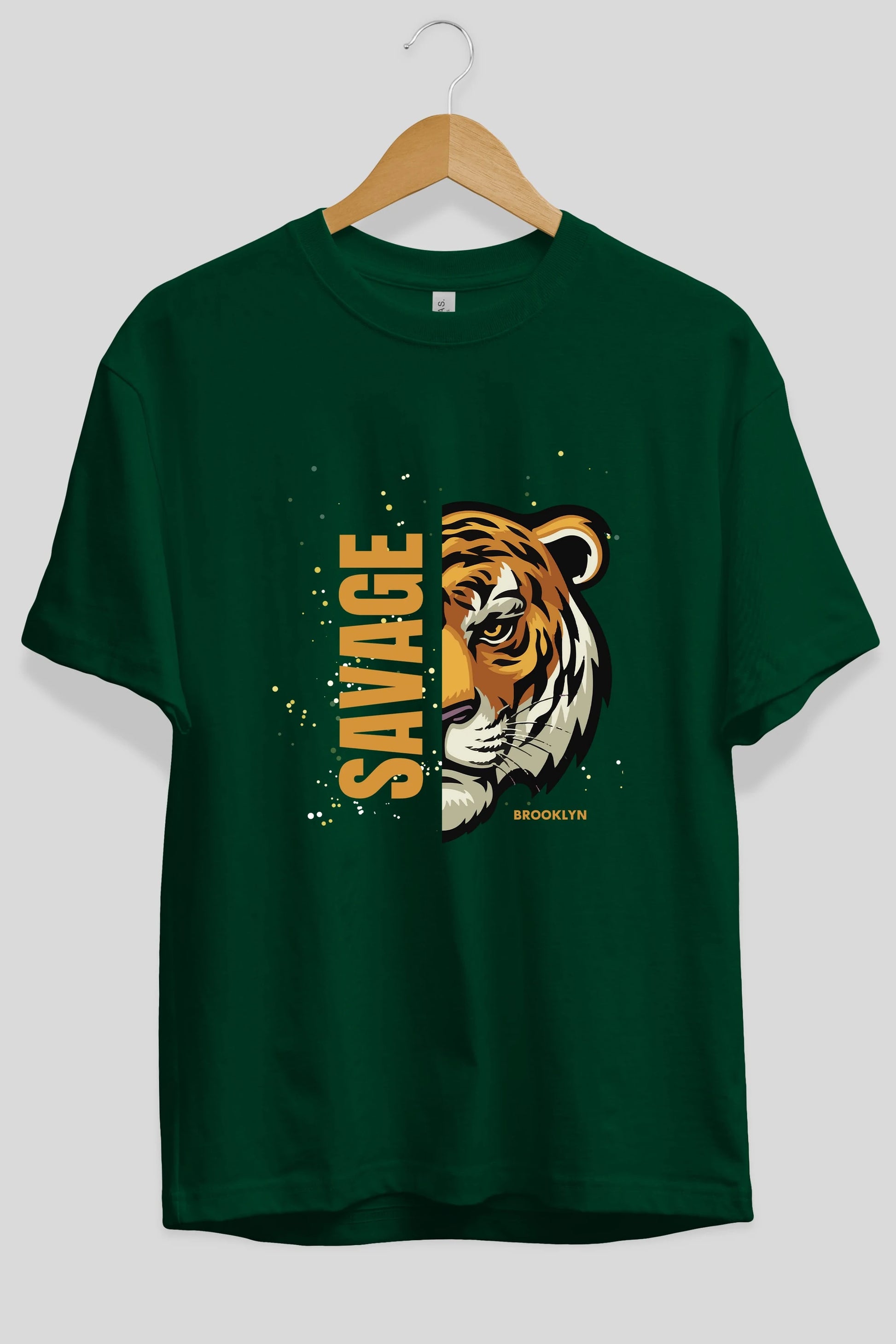 Savage Brooklyn Yazılı Ön Baskılı Oversize t-shirt Erkek Kadın Unisex
