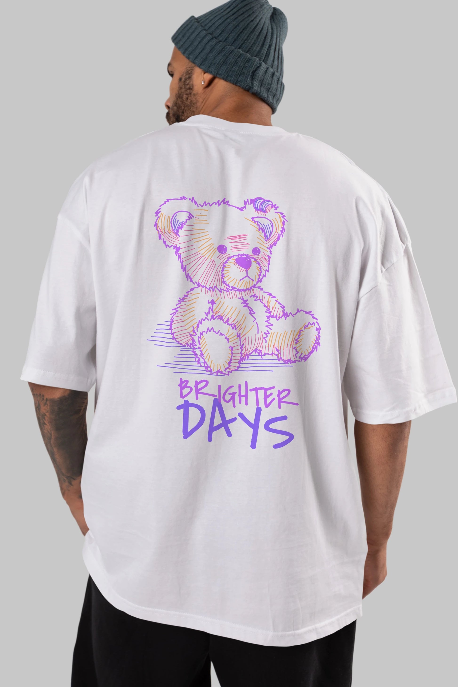 Brighter Days Arka Baskılı Oversize t-shirt Erkek Kadın Unisex