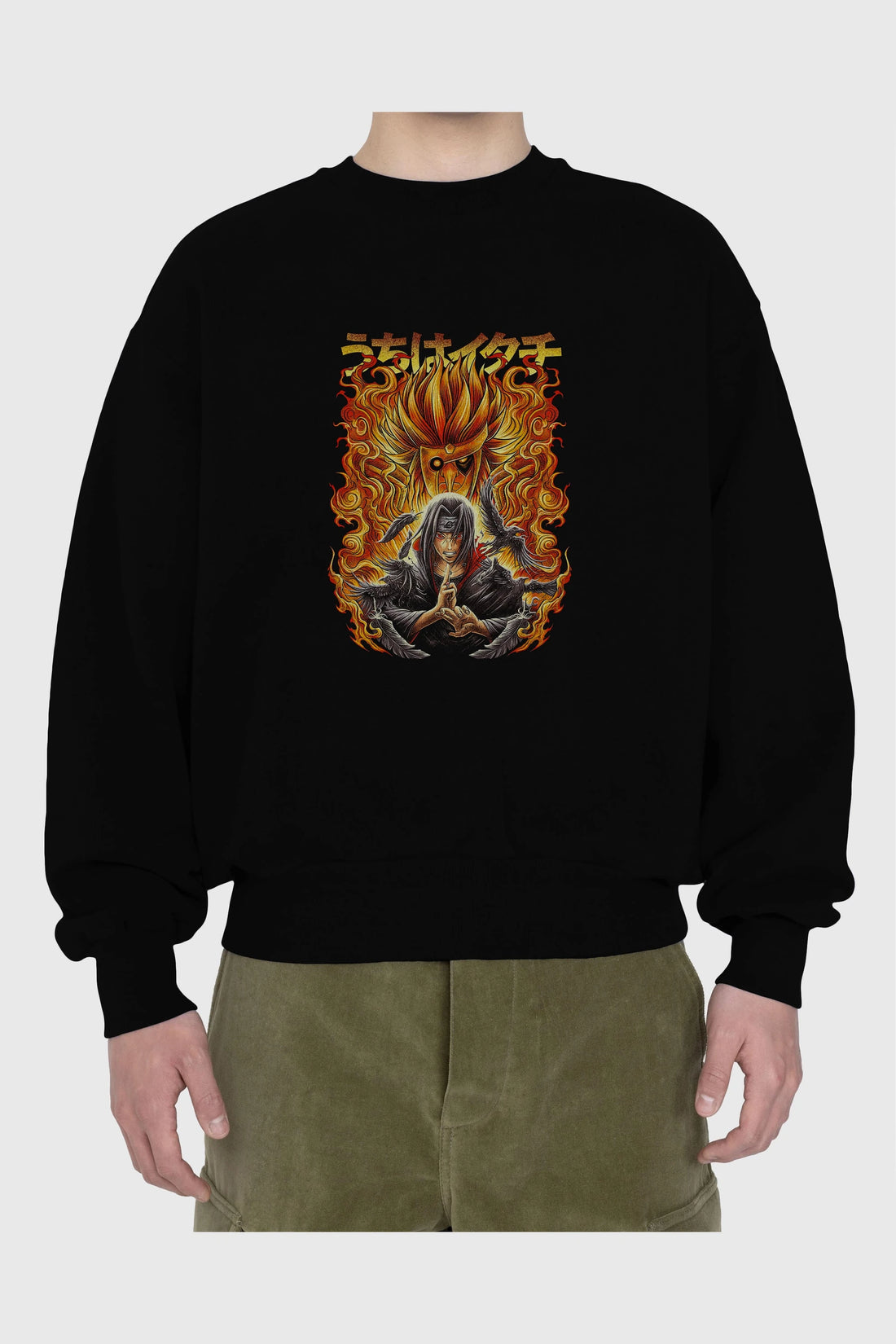 NARUTO ITACHI UCHIHA Anime Ön Baskılı Oversize Sweatshirt Erkek Kadın Unisex