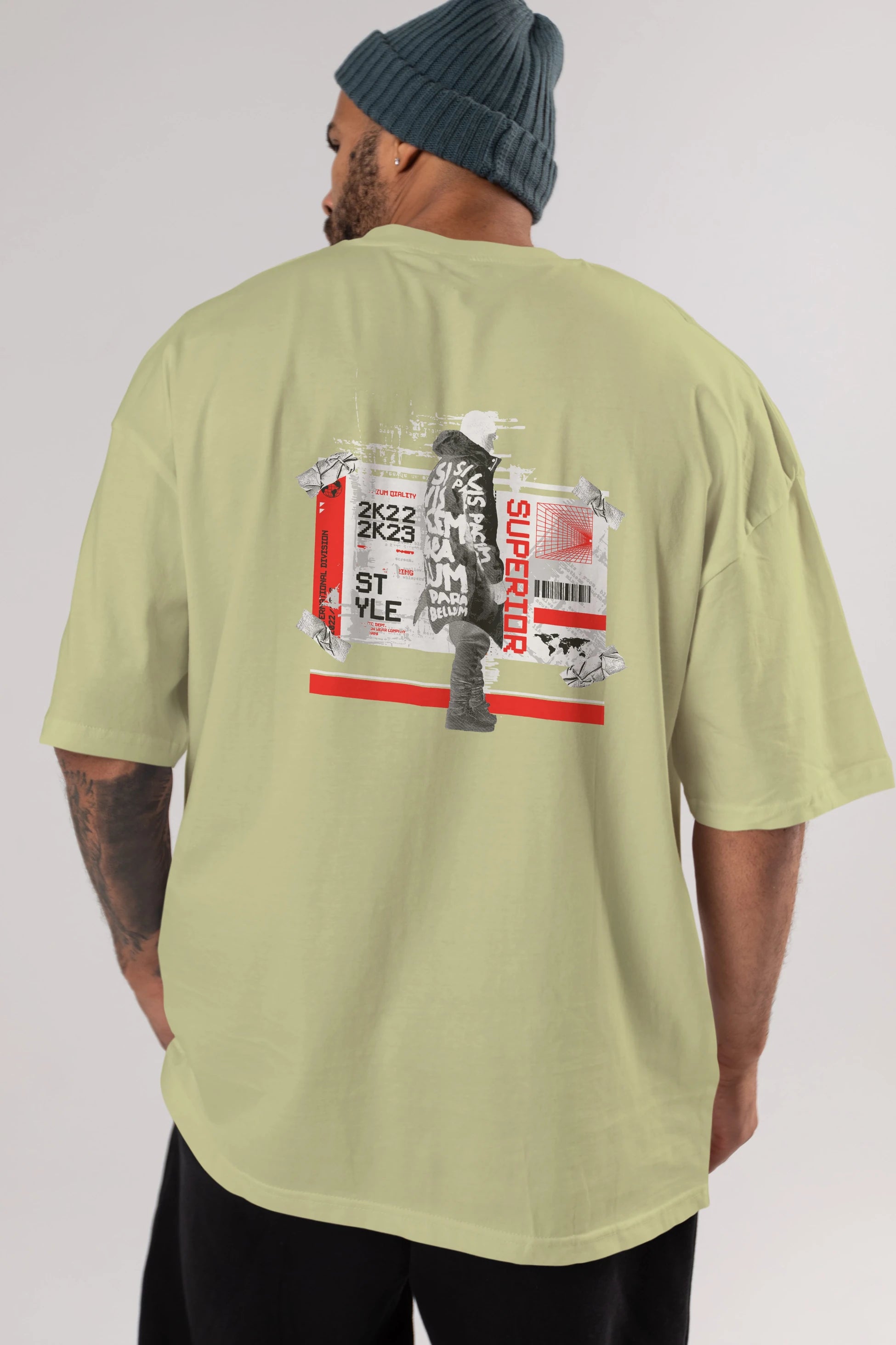 Superior Arka Baskılı Oversize t-shirt Erkek Kadın Unisex