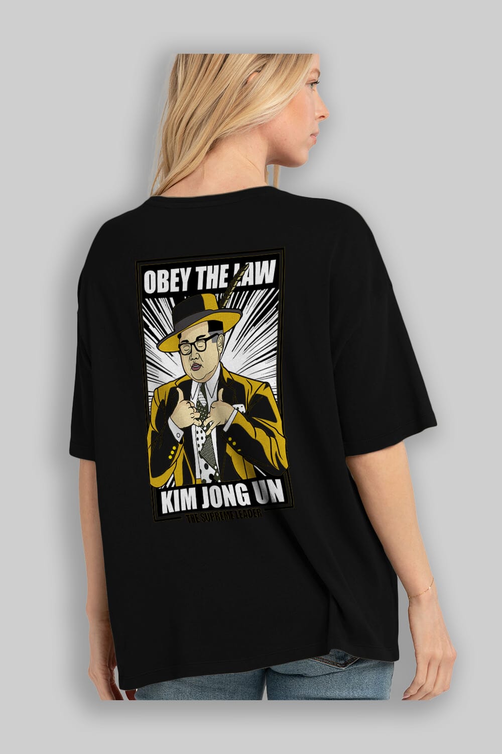 The Mask Jong Un Arka Baskılı Oversize t-shirt Erkek Kadın Unisex %100 Pamuk tişort
